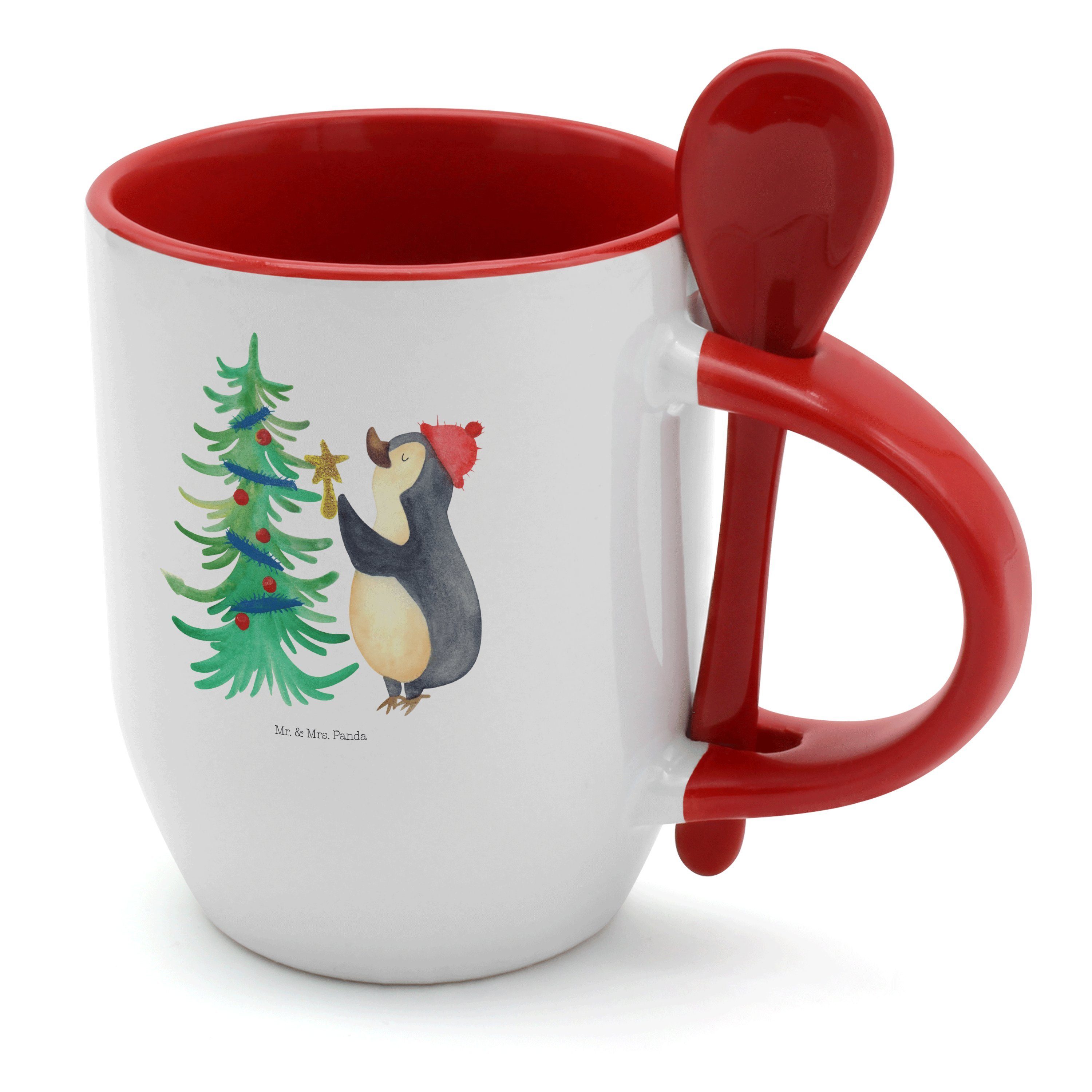 Wintermotiv, Panda Weiß Tasse Kaffee, Geschenk, - Mr. - Mrs. & Weihnachtsbaum Keramik Pinguin Advent,