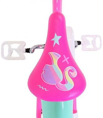 Volare Kinderfahrrad 16 Zoll Kinder Mädchen Fahrrad Mädchenfahrrad Rad Barbie 31654-SACB, 1 Gang, Rücktrittbremse, Korb,Stützräder,Kettenschutz, Schutzbleche