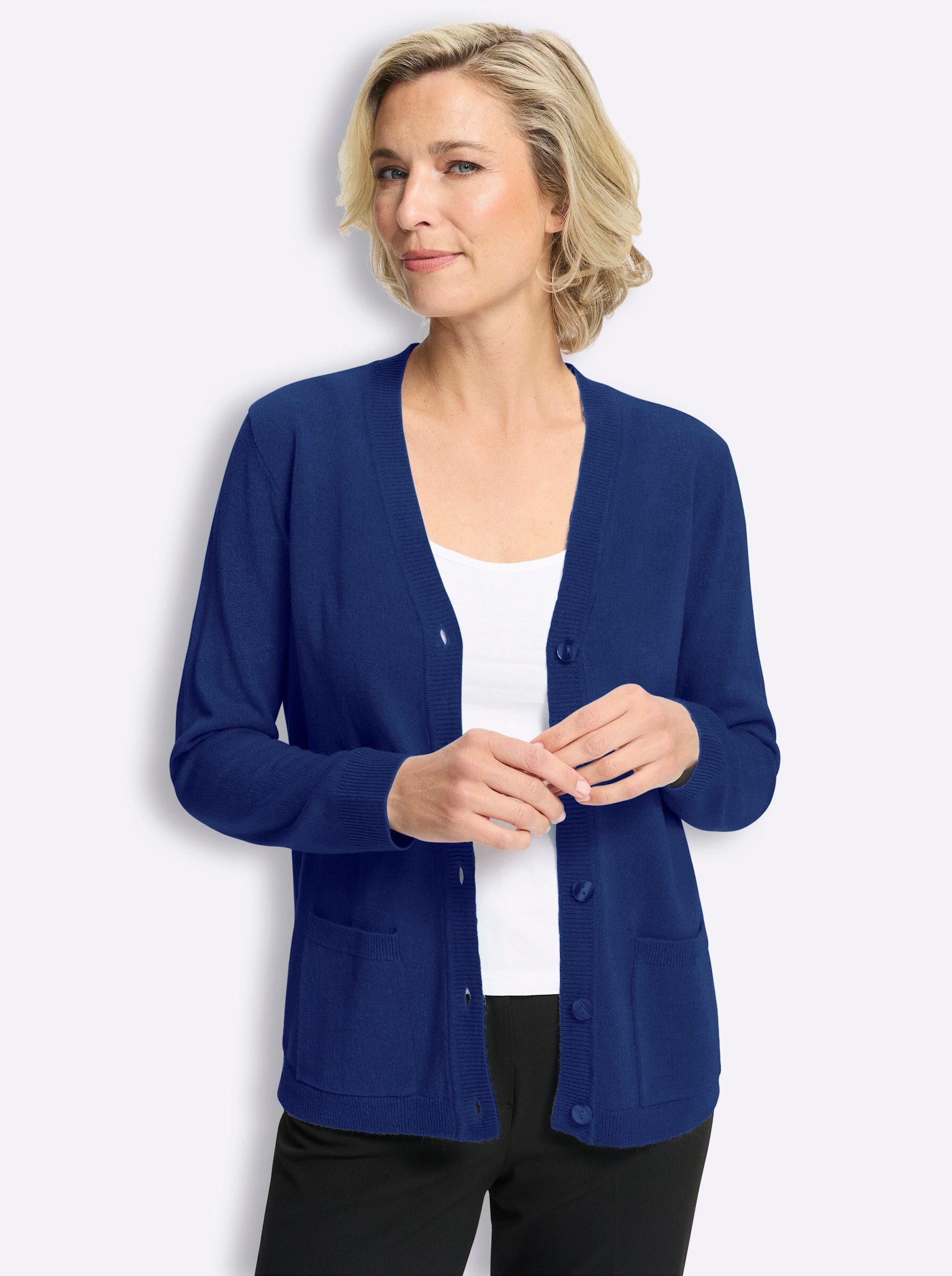 Sieh an! Strickjacke Strickjacke Langarm Jersey