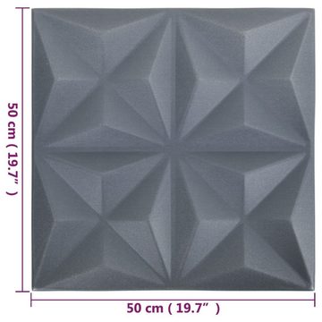 vidaXL Wandpaneel 3D-Wandpaneele 12 Stk 50x50 cm Origami Grau 3 m²