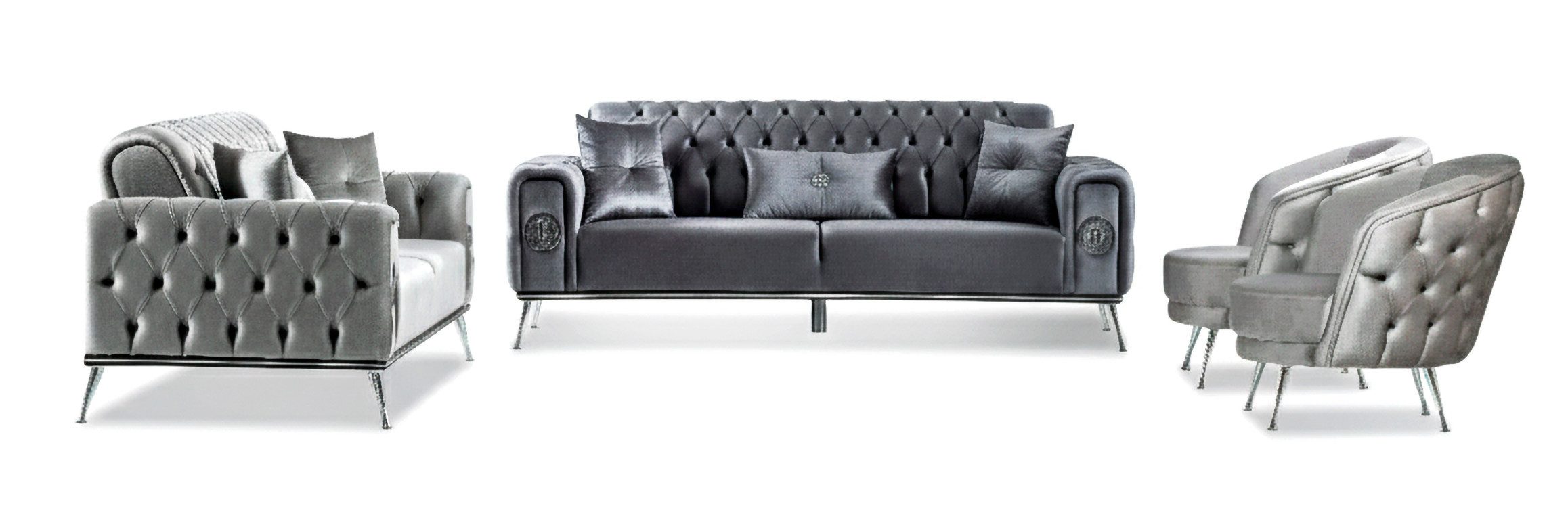 Nobelaa Sofa Sitzgruppe/Sofa Set - Wohnzimmergarnitur "Velmira" 3+3+1