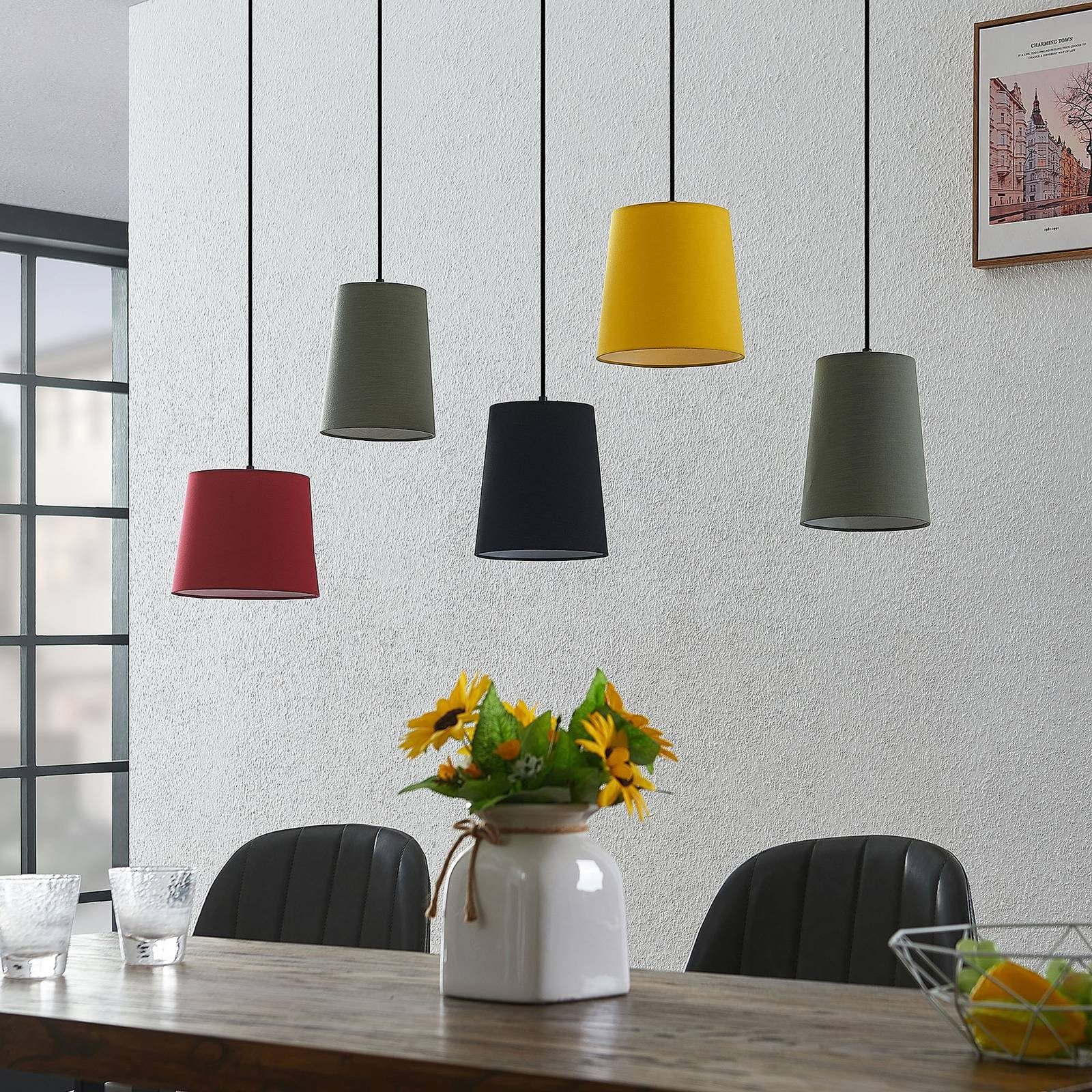 Lindby Hängeleuchte Amilia, dimmbar, Glühlampen, Holz, günstig online kaufen