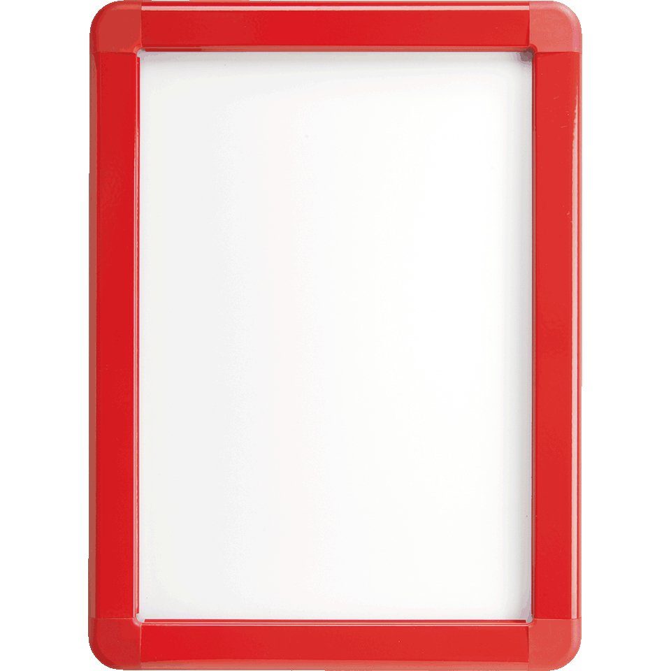 Zeitungsständer mit Aluminium, 35mm, rot, König Wechselrahmen MAXIMUS Profil Werbeanlagen DIN A4 Klapp-Profil,