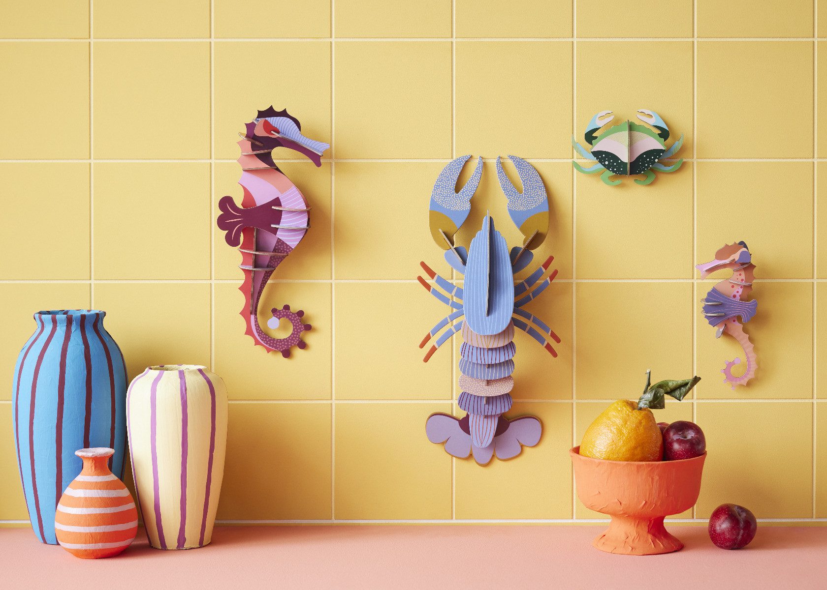 studio ROOF Wanddekoobjekt 3D Grüne Mini Krabbe (1 St), Zum Zusammenstecken