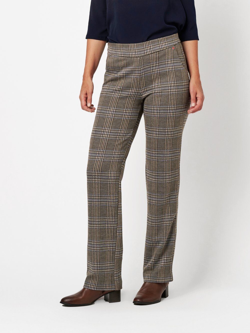 Relaxed by TONI Palazzohose Scarlet Wide mit Karomuster