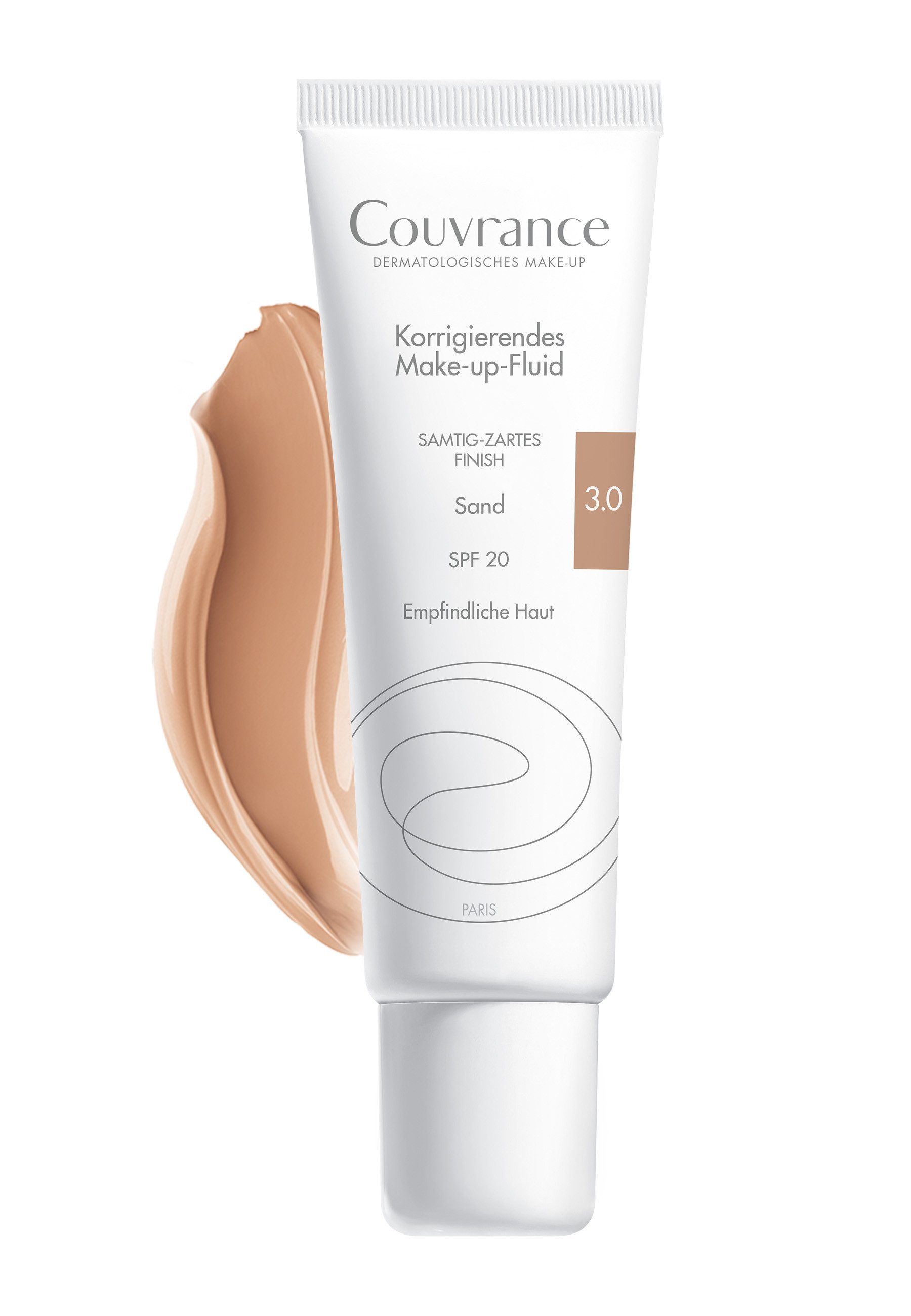 Avene Make-up Couvrance Korrigierendes Make-up Fluid Sand 3.0, Kaschieren von leichten bis mittleren Hautunreinheiten