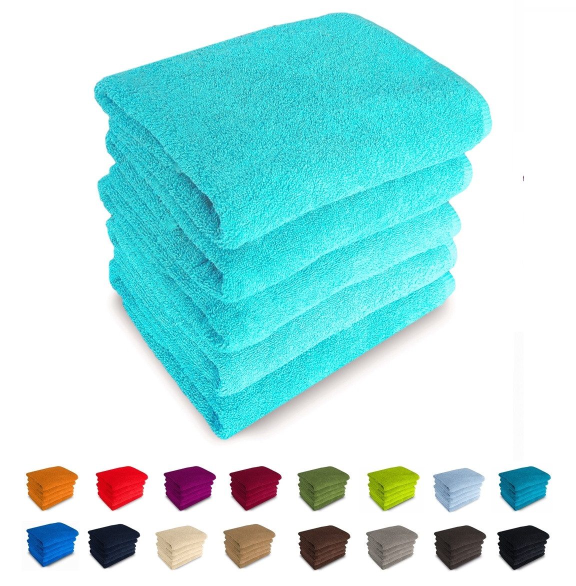 MatratzenL.A.B® Duschtücher 70x140 cm Rimini 500 g/m² Blauer Schwan®, 100% Baumwolle (Duschtücher), Badetücher, Frotee, 23 Farben, mit Aufhänger, einzeln verpackt