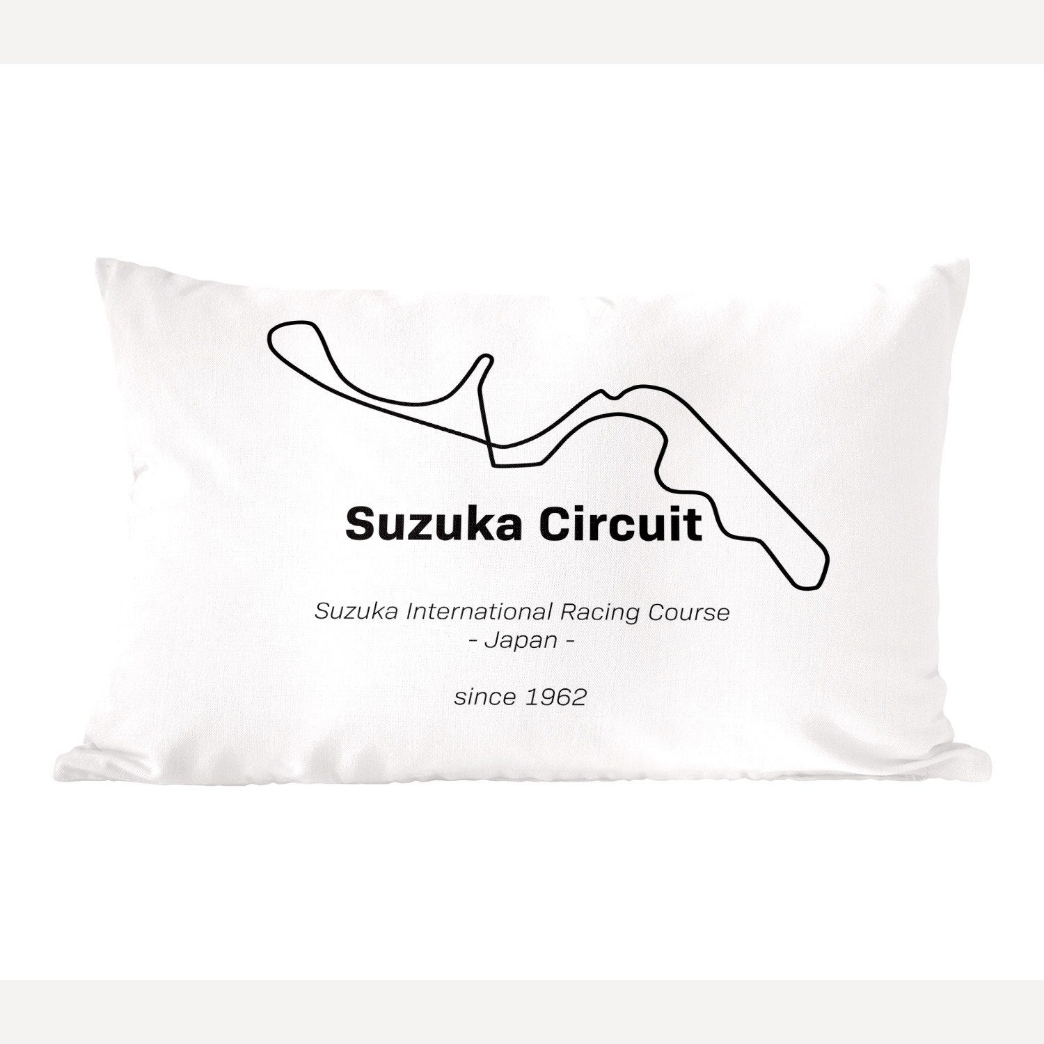 MuchoWow Dekokissen Formel 1 - Suzuka - Rennstrecke, Wohzimmer Dekoration, Zierkissen, Dekokissen mit Füllung, Schlafzimmer