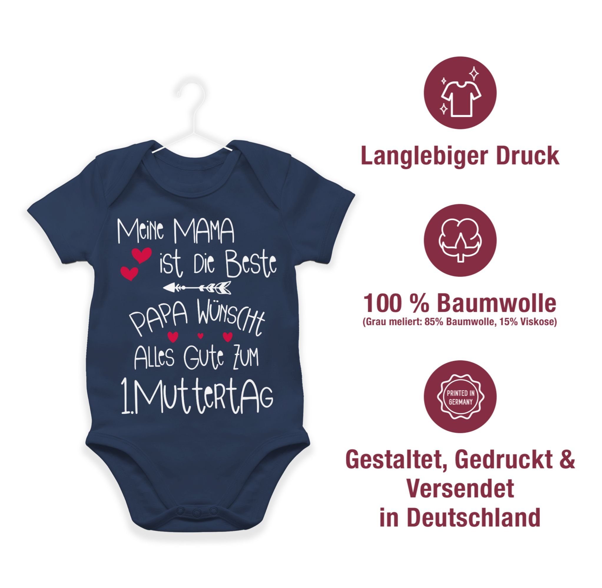 Shirtracer (1-tlg) 1. Mama Meine Beste Muttertagsgeschenk Shirtbody ist - Navy die Muttertag 3 Blau