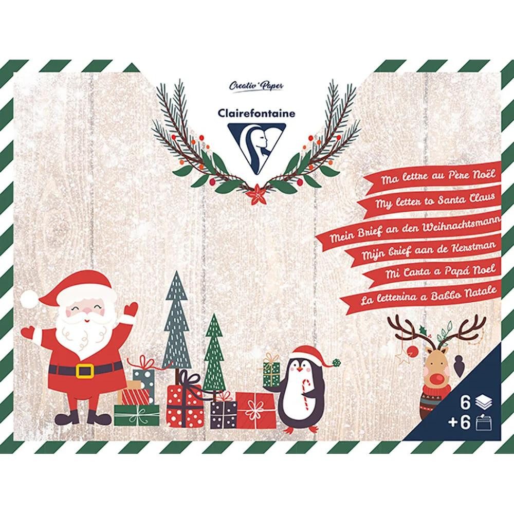 CLAIREFONTAINE Briefpapier Clairefontaine Set A5 6Bl+6Umschl C6 Weihnachten
