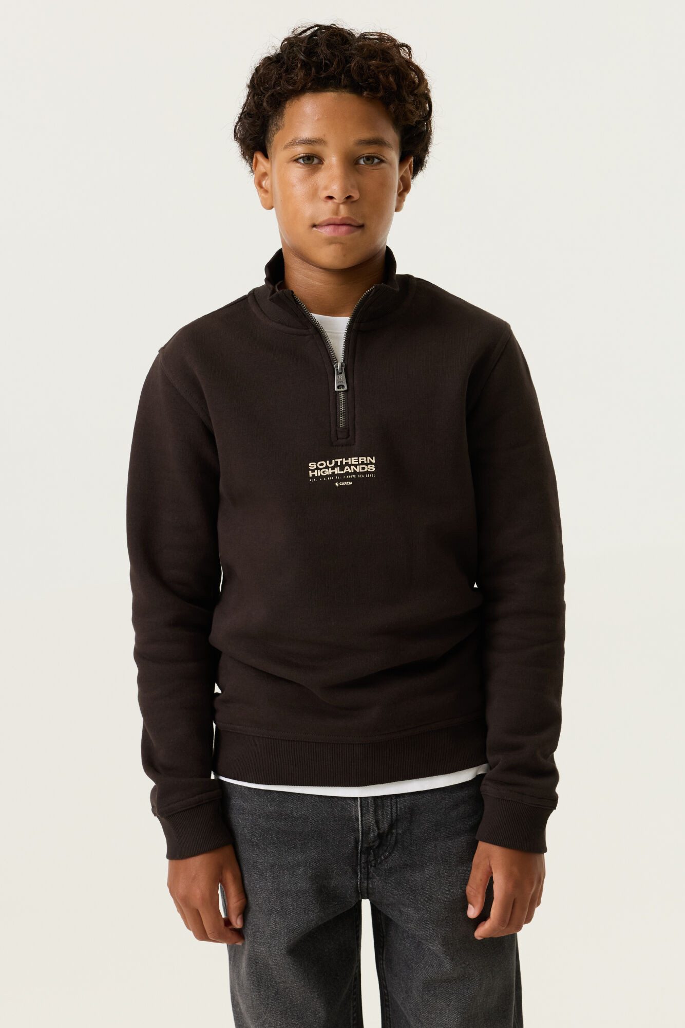 Garcia Sweatshirt für Jungen, mit Reißverschluss und Stehkragen