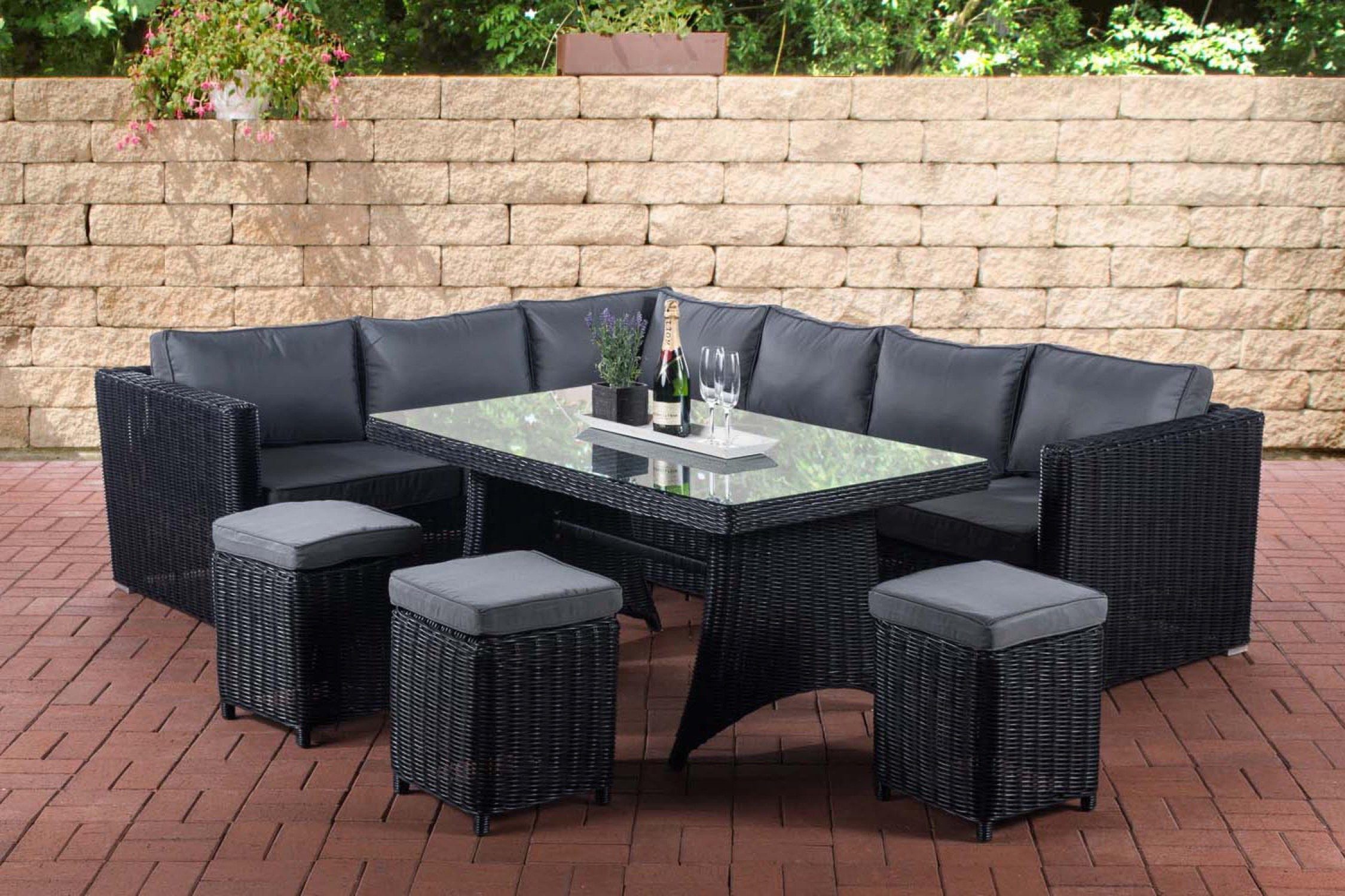 TPFGarden GartenEssgruppe Sorat Polyrattan Sitzgruppe für Garten und