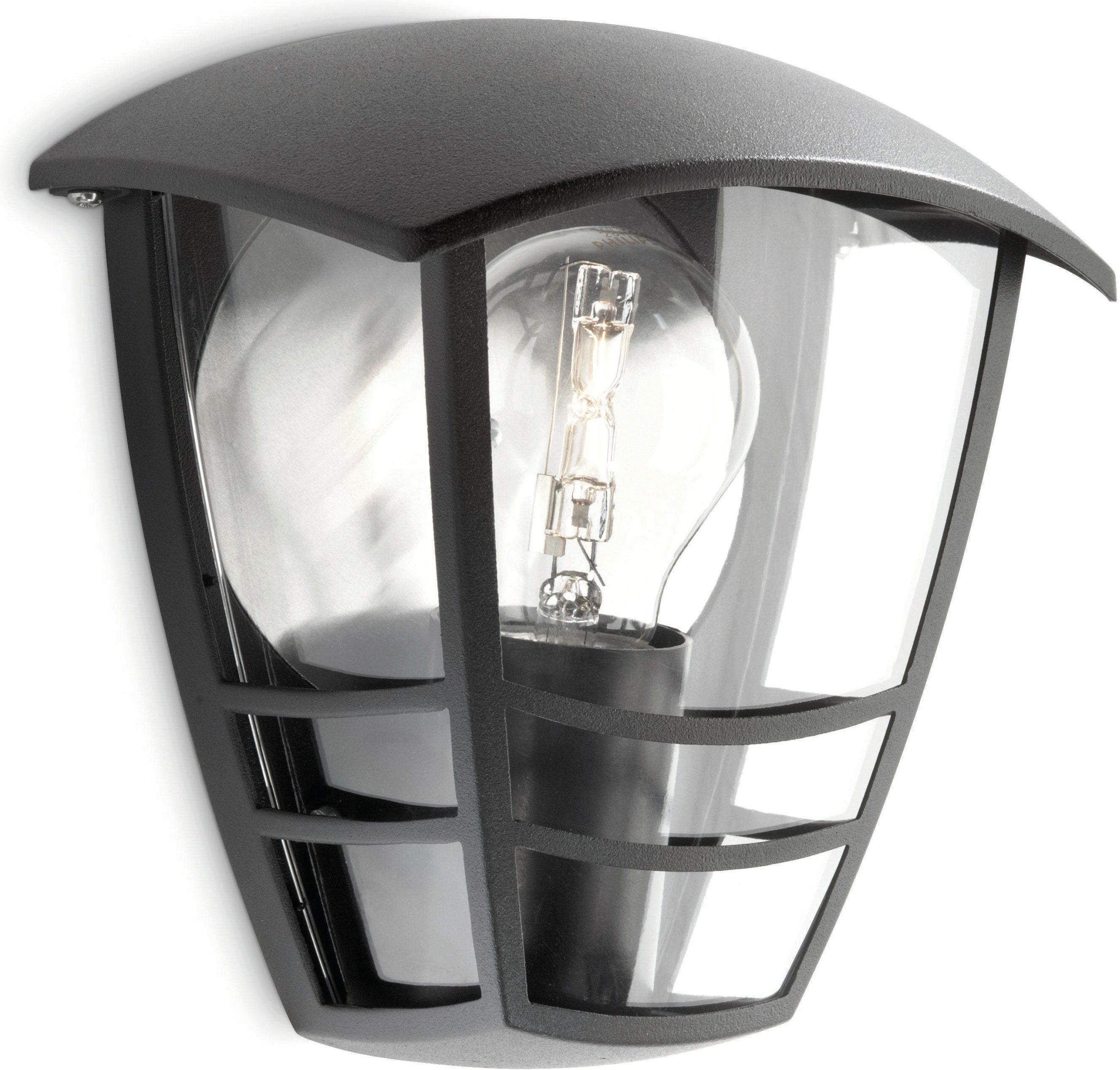 Philips Außen-Wandleuchte myGarden Creek, 1x60W, Schwarz, ohne Leuchtmittel
