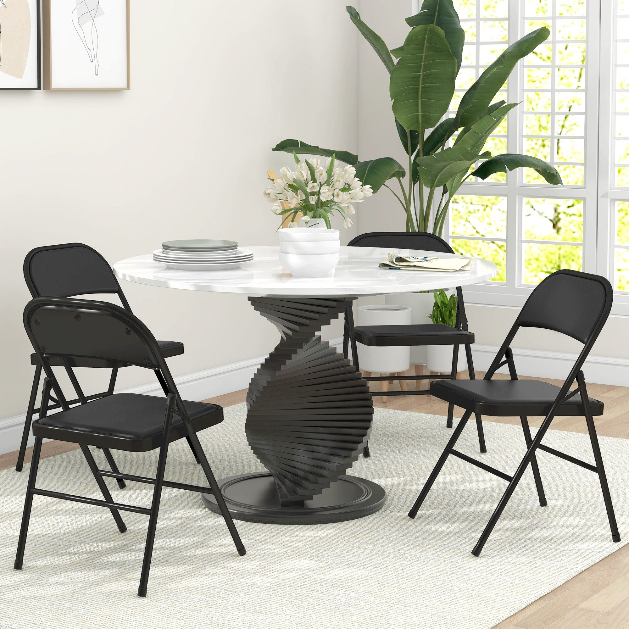 HOMCOM Klappstuhl gepolsterte klappbare Stühle, Indoor, günstig online kaufen
