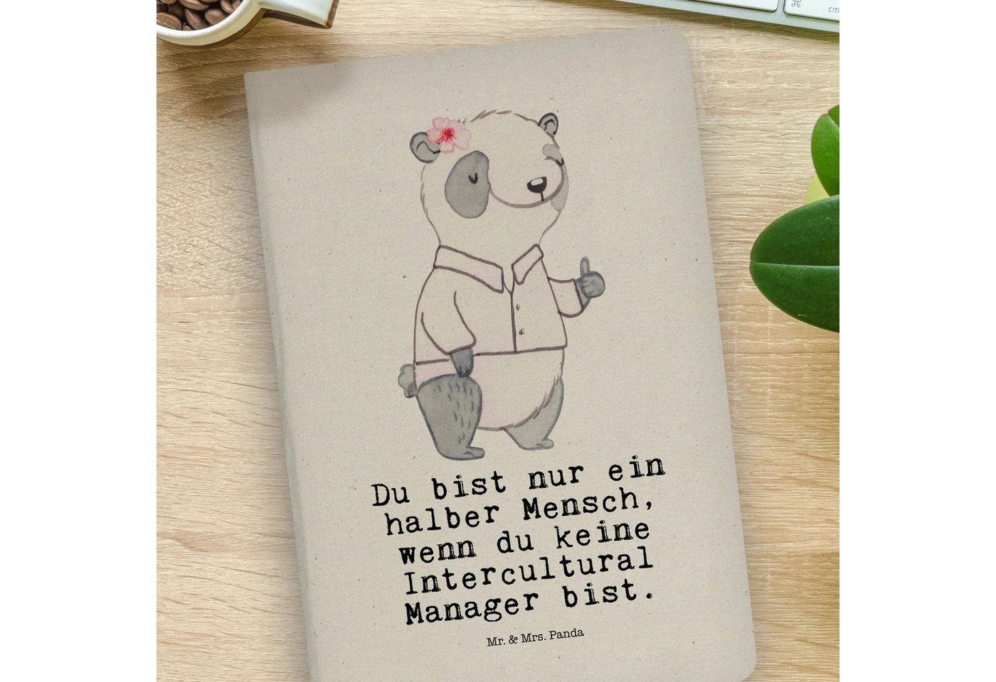 Thumbnail - Mr. & Mrs. Panda Notizbuch Intercultural Manager Herz - Transparent - Geschenk, Natur Notizbuch Mr. & Mrs. Panda, Premiu...