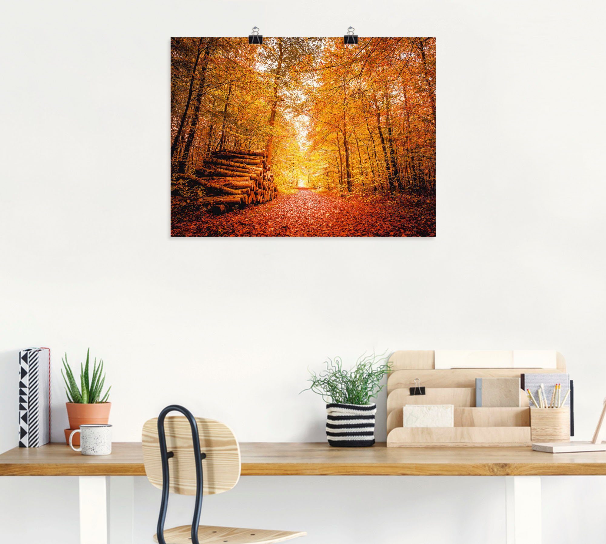 Vier Alubild, St), Herbstlandschaft, als (1 Größen Wandbild Poster in versch. Wandaufkleber oder Jahreszeiten Leinwandbild, Artland
