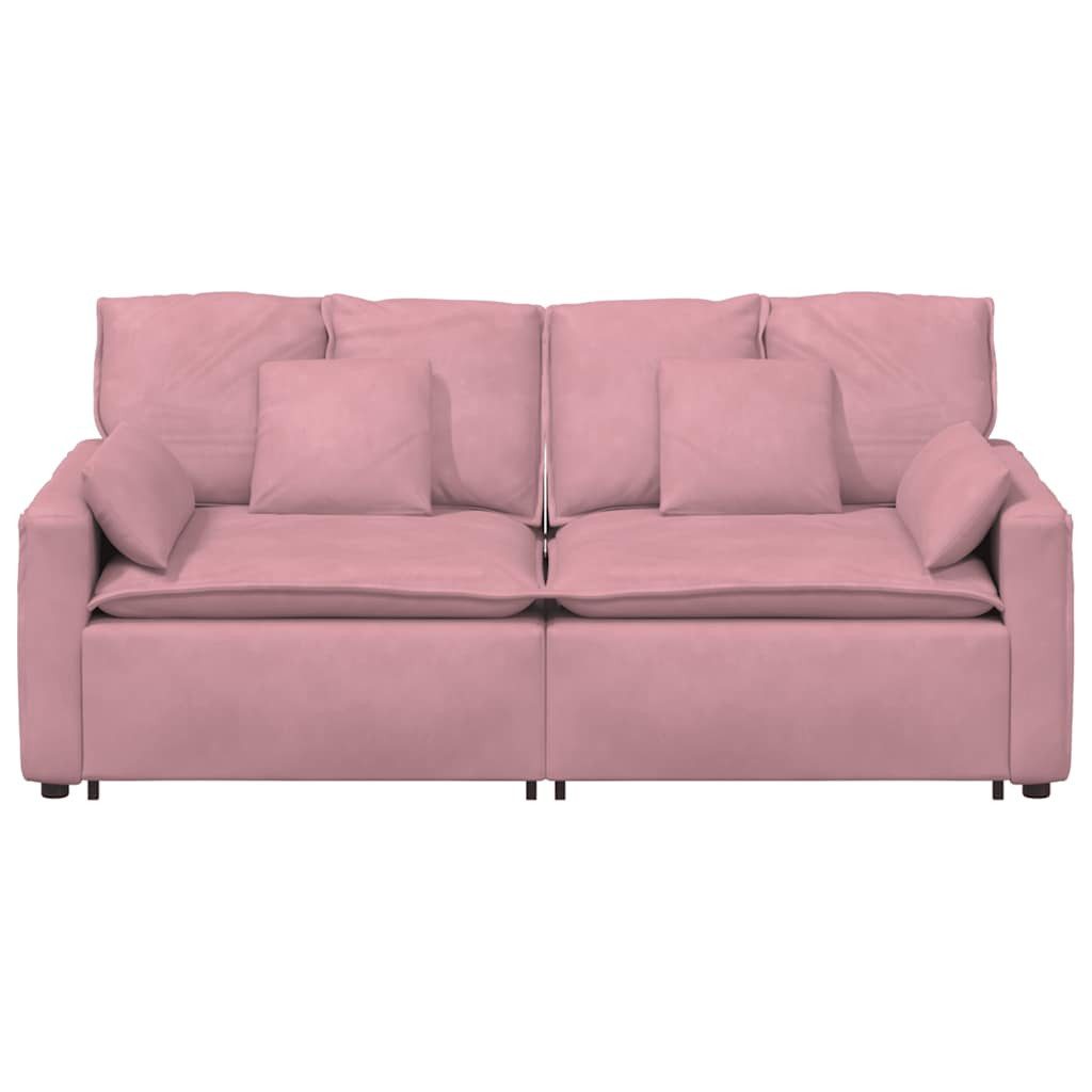 vidaXL Sofaelement Modulares Sofa mit Kissen Rosa