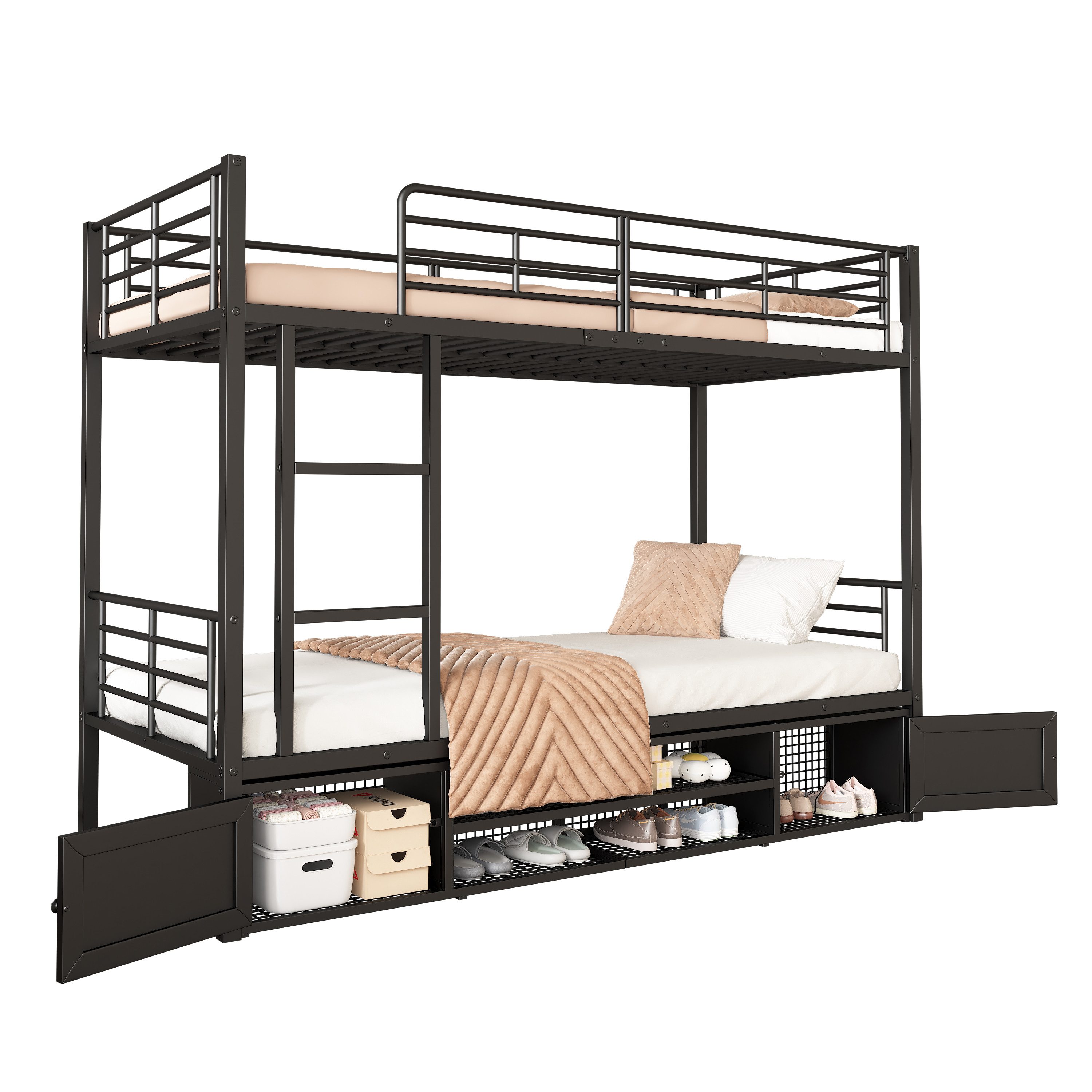 Merax Etagenbett, mit Stauraum und Leiter, günstig online kaufen