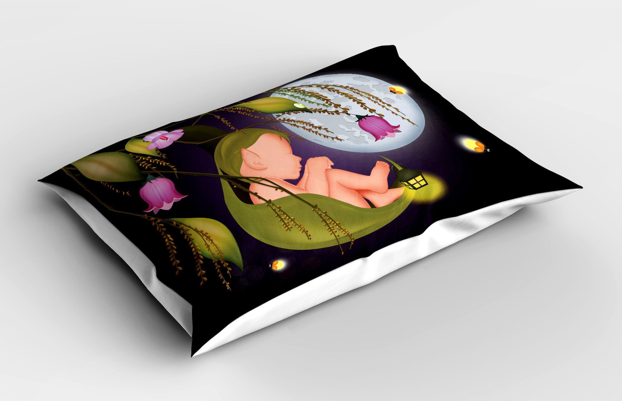 Kissenbezüge Dekorativer Standard King (1 Gedruckter Nacht Kissenbezug, Mystische Abakuhaus Mond Fairytale Fantasie Size Stück)