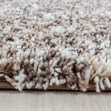 Hochflor-Teppich für Wohnzimmer und Schlafzimmer Meliertes Design, Stilvoll Günstig, Rund, Höhe: 30 mm