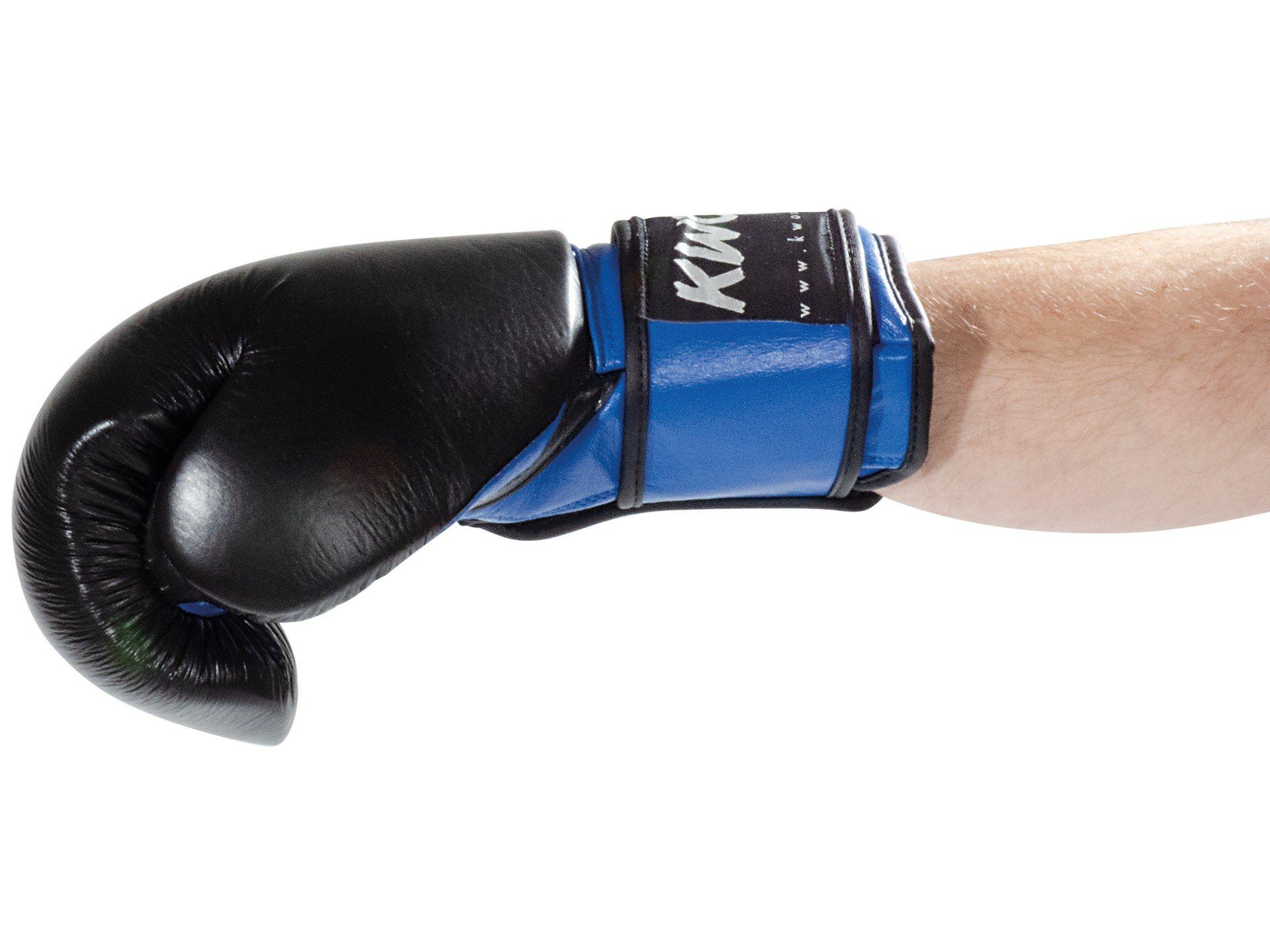 schwarz/rot Box-Handschuhe (Vollkontakt, Profi Leder, Echtes anerkannt Thaiboxen Boxhandschuhe Ergo Champ KWON Profi Boxen WKU Kickboxen Ausführung, Paar), KO Form, Leder