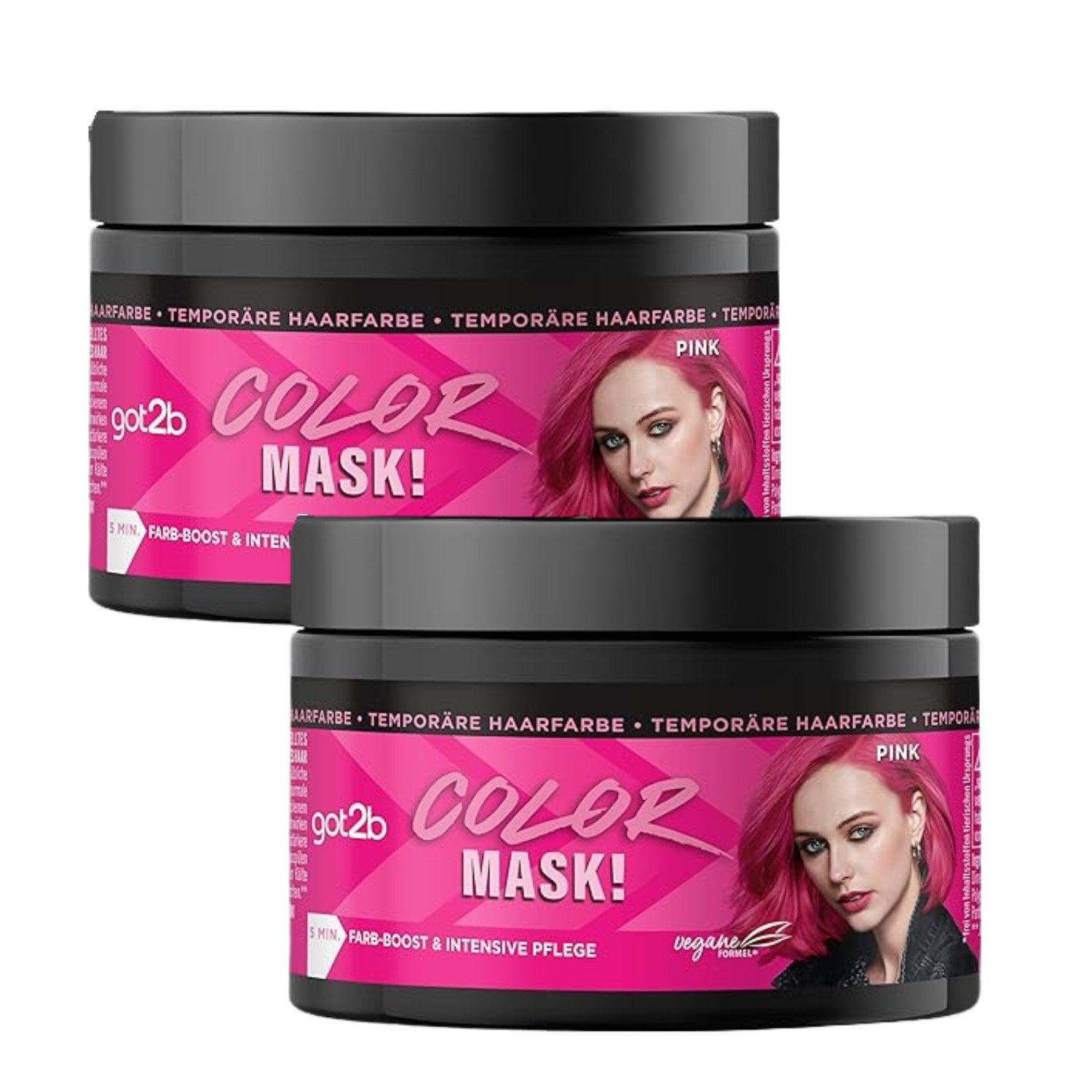 Haarfarbe 2 x Schwarzkopf got2b Color Mask Pink Temporäre Haarfarbe Farb-Boost &