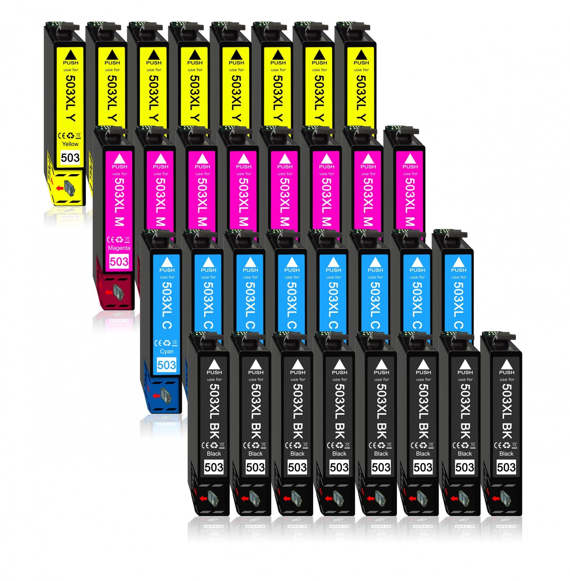Druckerparadies 32er Pack Druckerpatronen 503 503XL kompatibel mit Epson XP-5200 Tintenpatrone (32-tlg)
