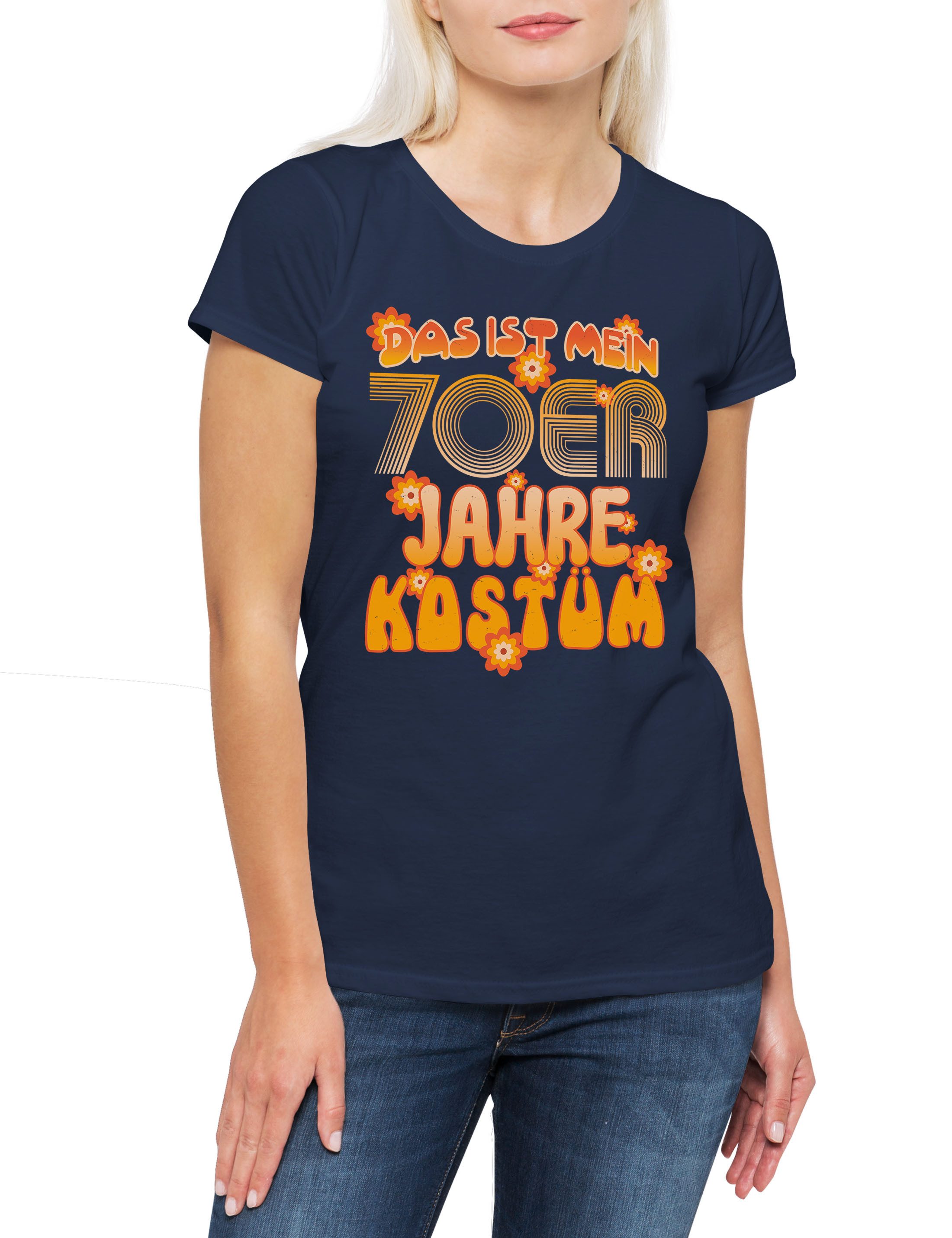 Print-Shirt Das ist mein 70er Jahre Kostüm Damen T-Shirt Siebziger Hippie Fasching