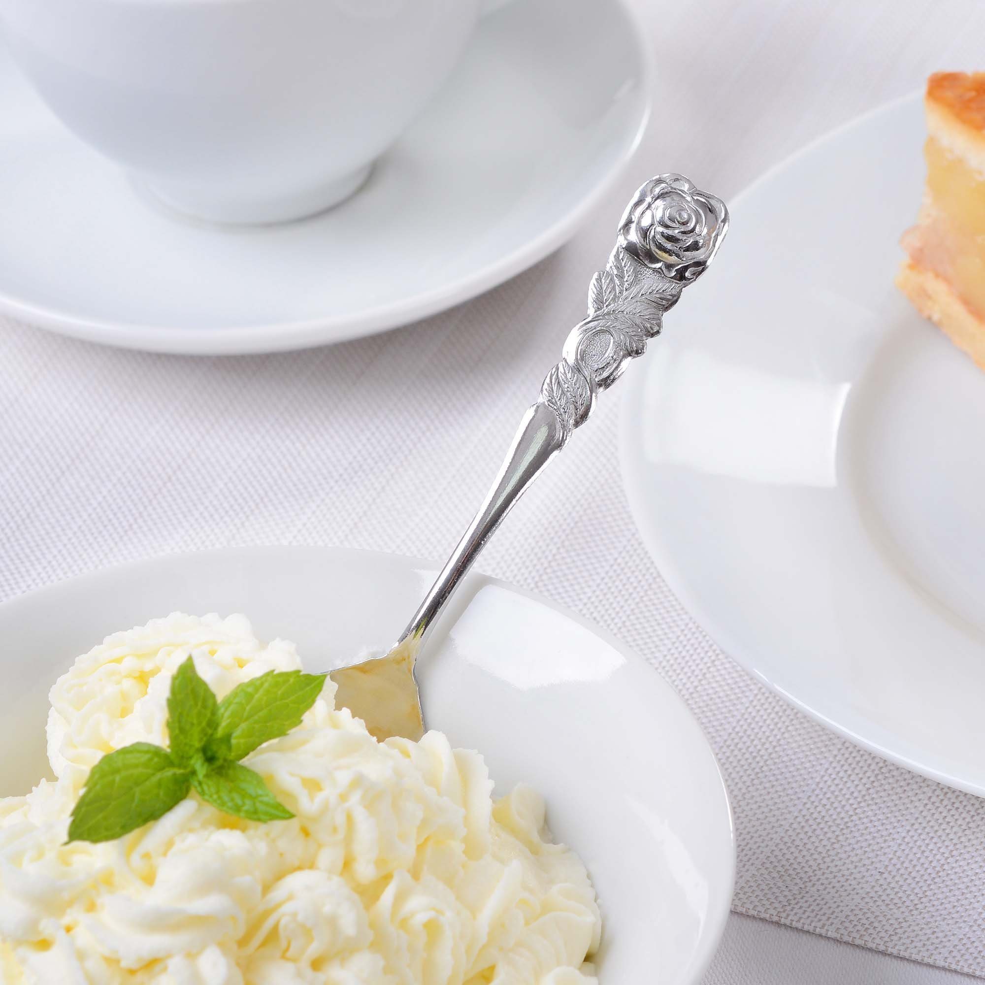 GRÄWE Vorlegebesteck GRÄWE Sahnelöffel 2er Set, Rosendekor