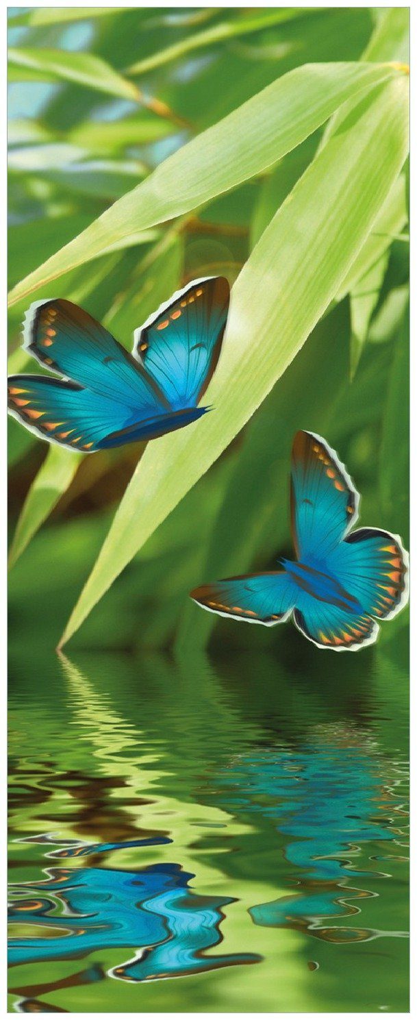 Schmetterlinge Wallario in Reflektion Memoboard