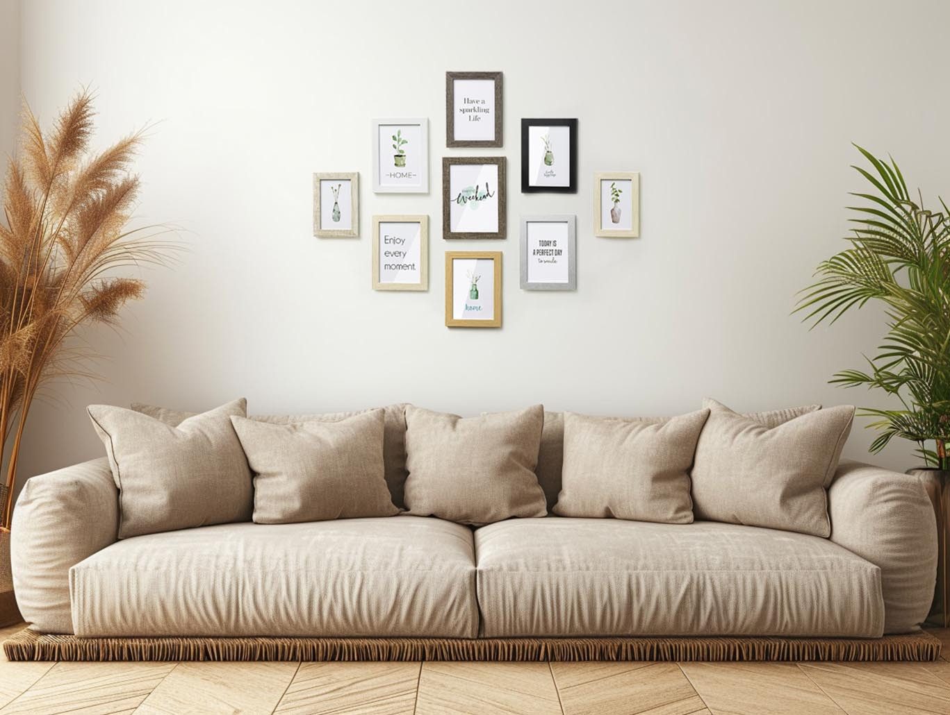 Kobolo Bilderrahmen Collage Bilderhalter Fotorahmen SHADE 9 Stück Holz - we günstig online kaufen