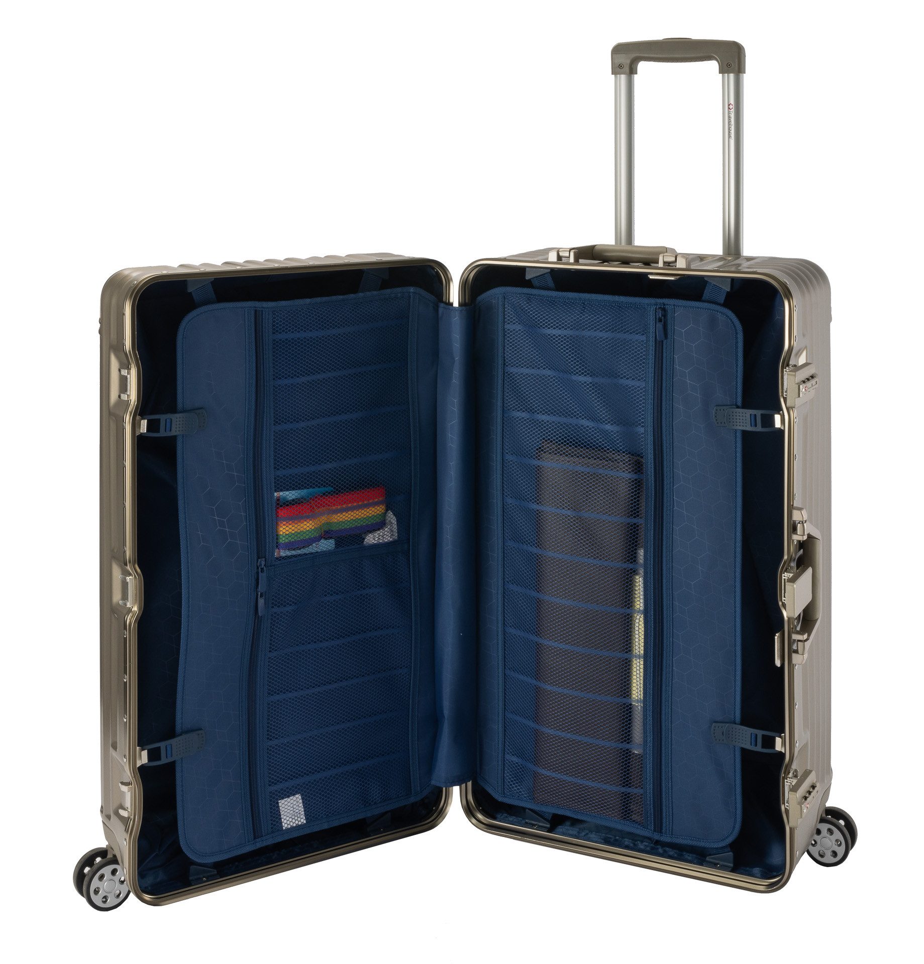 Travelhouse Hartschalen-Trolley London Sports Trunk, 4 Rollen, TSA Zahlenschloss Alu-Rahmen Schnappverschluss Polycarbonat-Hartschale