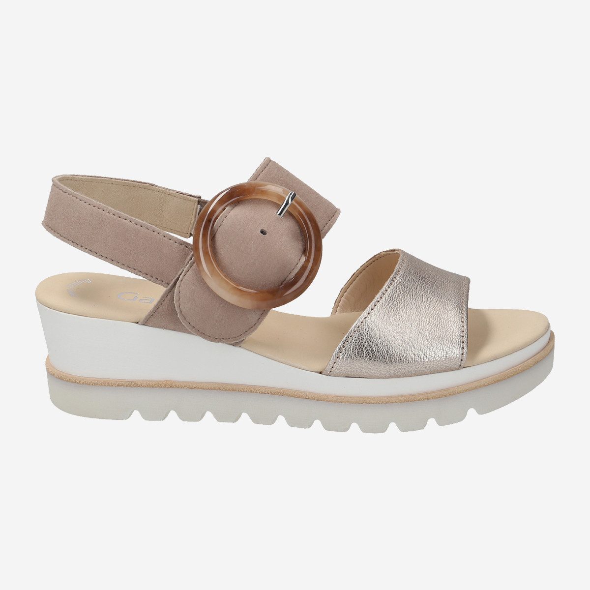 Gabor 84.645.62, Sandaletten in Beige für Damen Sandalette