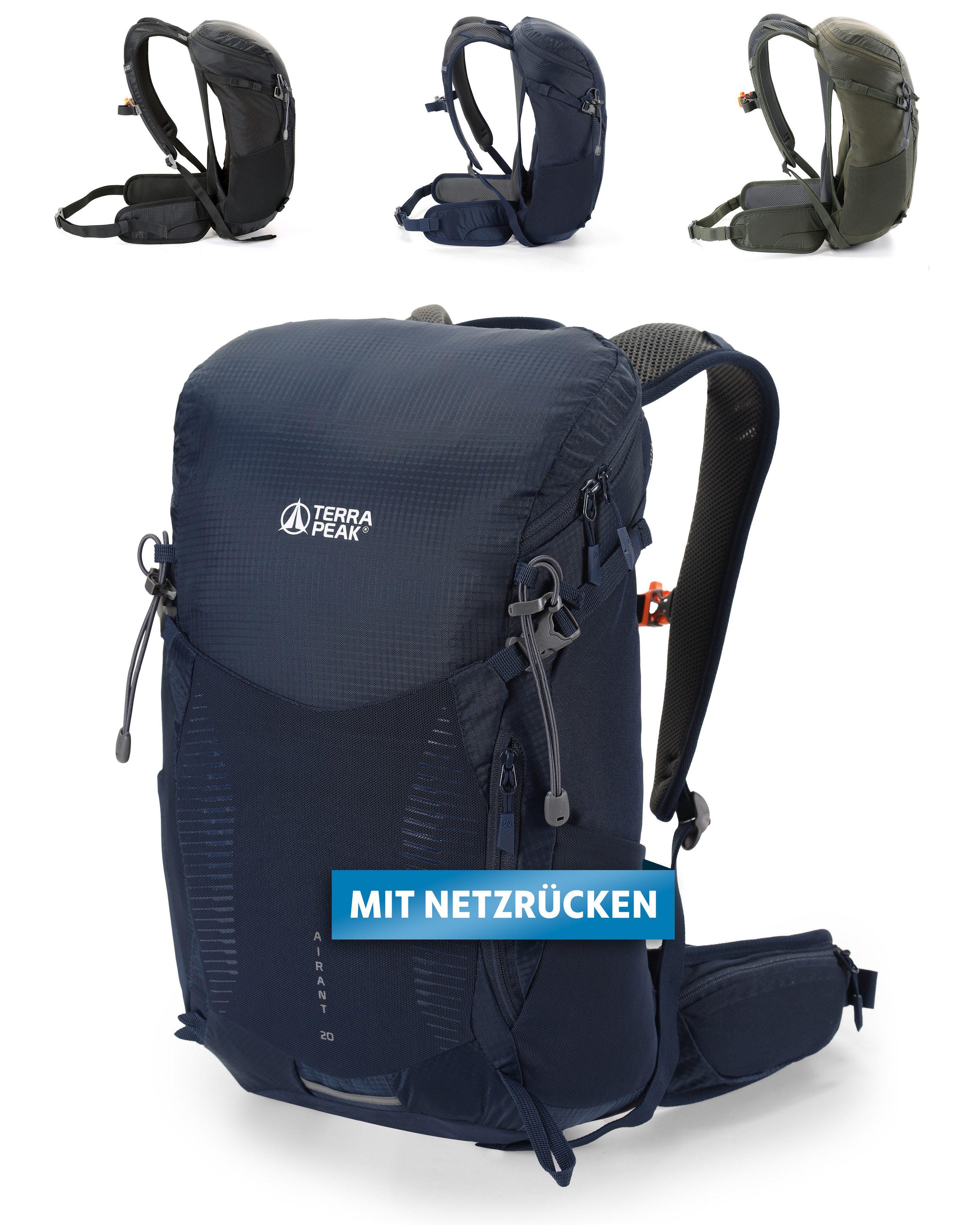 Terra Peak Wanderrucksack Airant 20, Rucksack klein mit belüftetem Netzrück günstig online kaufen