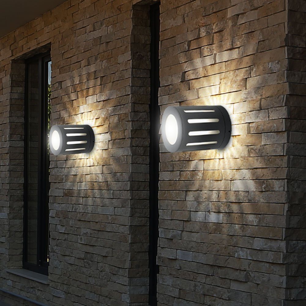 etc-shop Außen-Wandleuchte, Leuchtmittel nicht inklusive, Wandleuchte Deckenlampe Aluminium Außenleuchte Terrassenleuchte