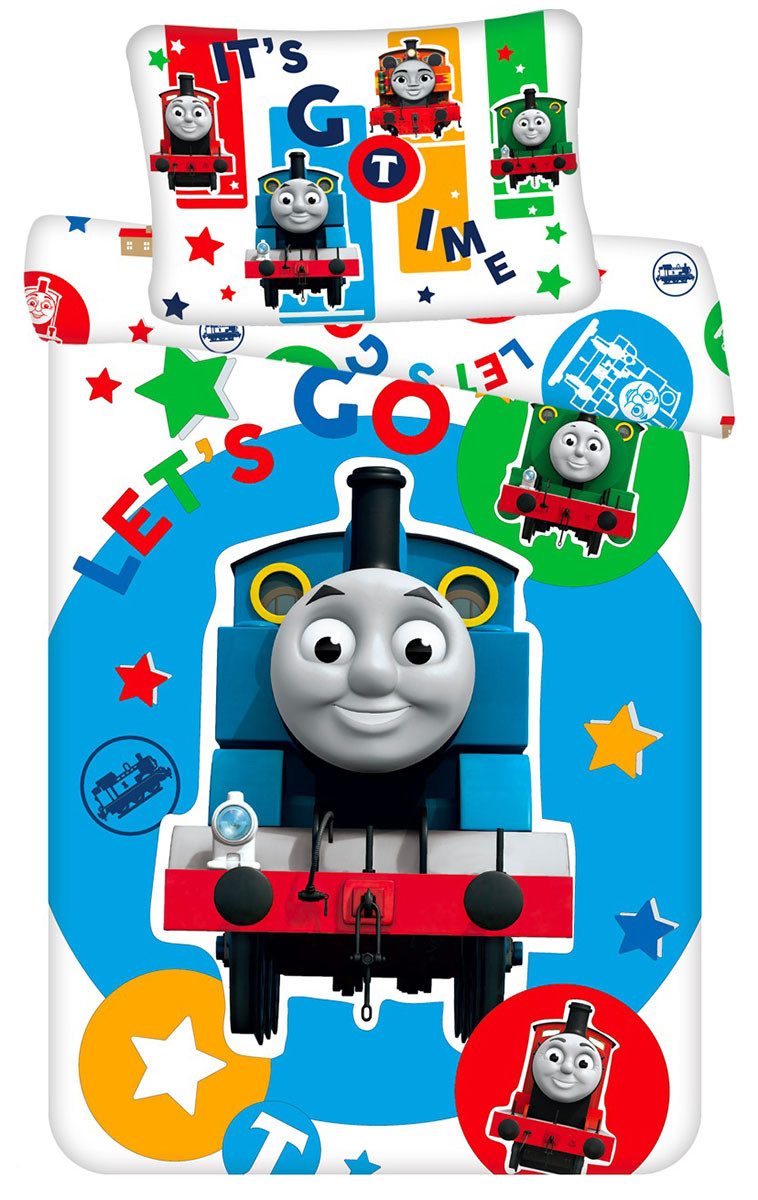 Thomas & Friends Kinderbettwäsche Thomas & Friends, Thomas die Lokomotive Let´s Go, Renforcé, 2 teilig