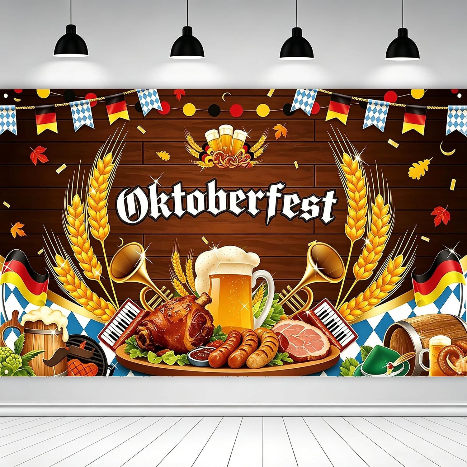 FELIXLEO Hängedekoration 2 Stück Oktoberfest Banner 180x110cm Bayern Party Deko mit Ösen (1 St)