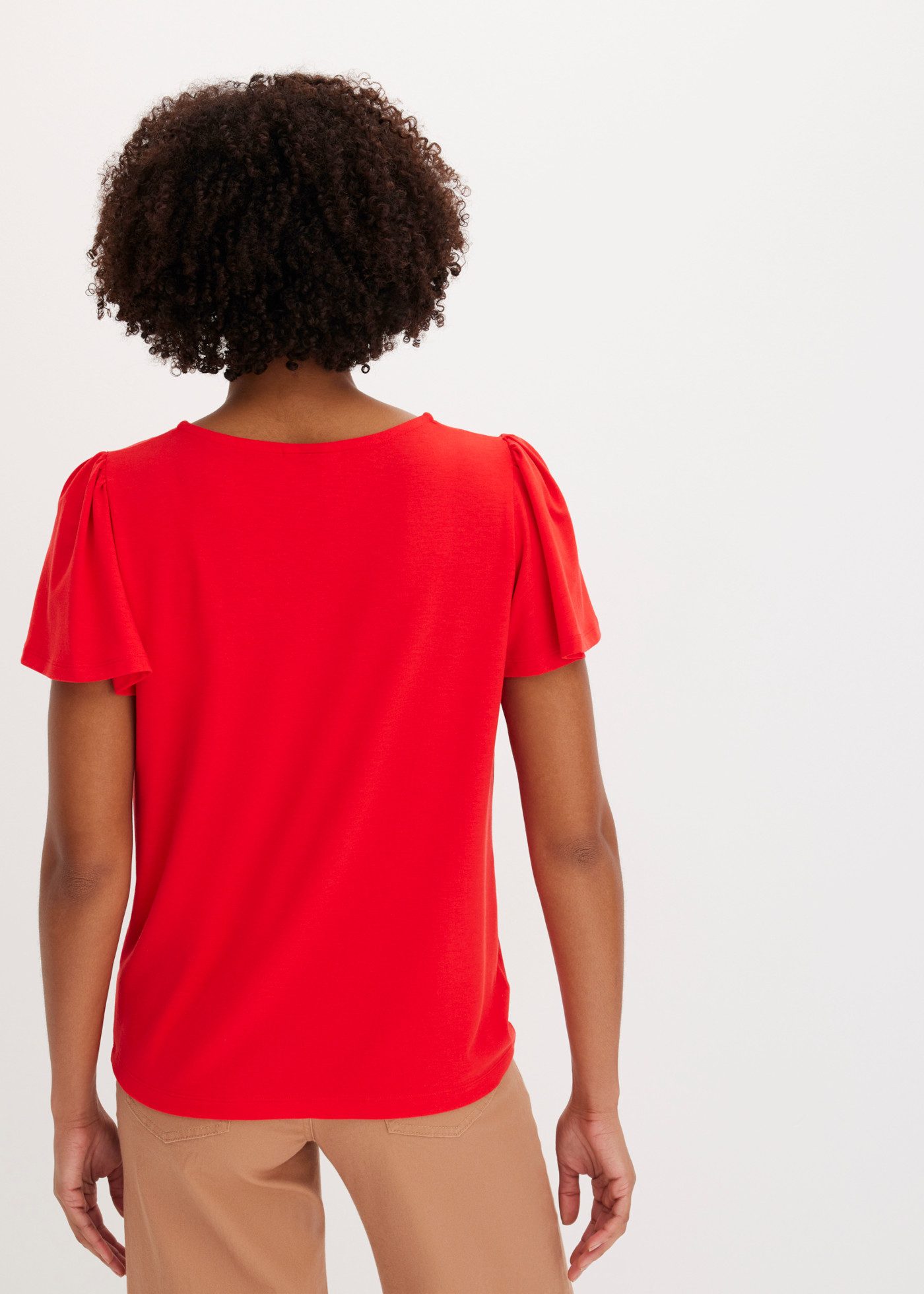 bonprix T-Shirt bequeme Passform, Kurzarm-Design, mit Knopfleiste – Bild 2 von 5
