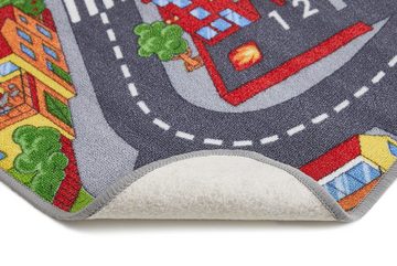 Kinderteppich Straße, Andiamo, rechteckig, Höhe: 5 mm, Straßen-Spiel-Teppich, Straßenbreite: 8,5 cm, Kinderzimmer