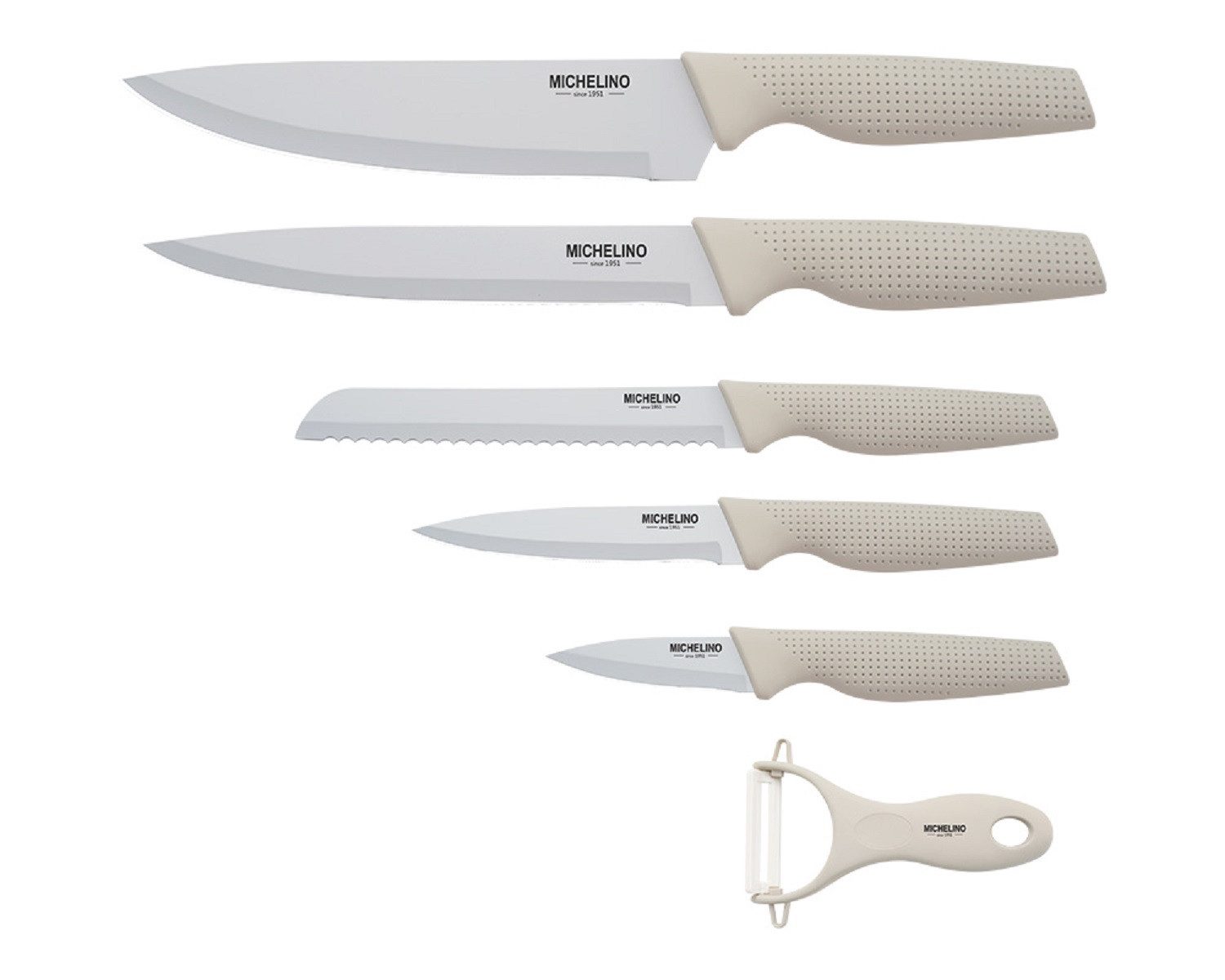 Michelino Messer-Set 6-tlg. Messer-Set Schneideset mit Sparschäler Serie Alythia
