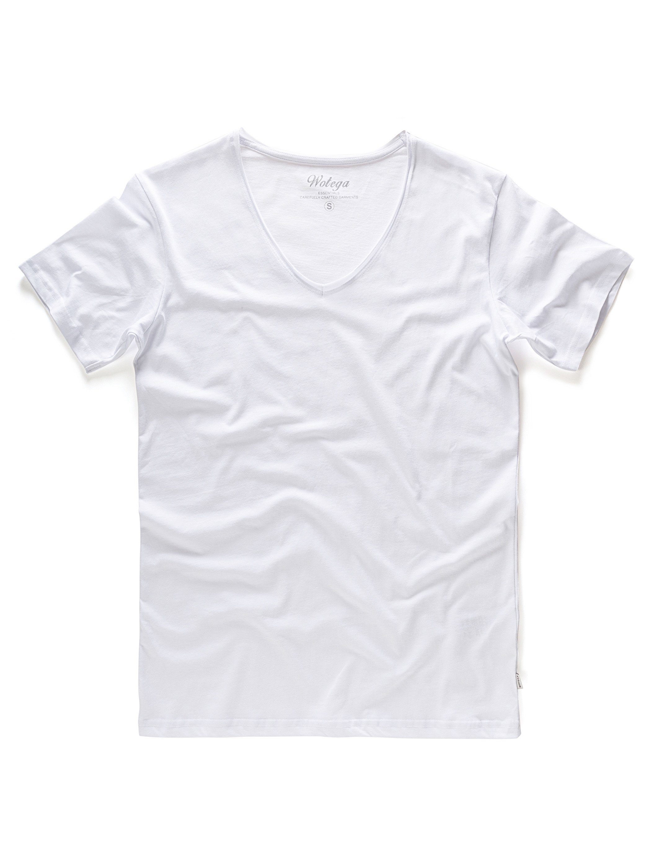 WOTEGA V-Shirt Nasus Basic Weiß V-Neck (bright white 110601) Tee