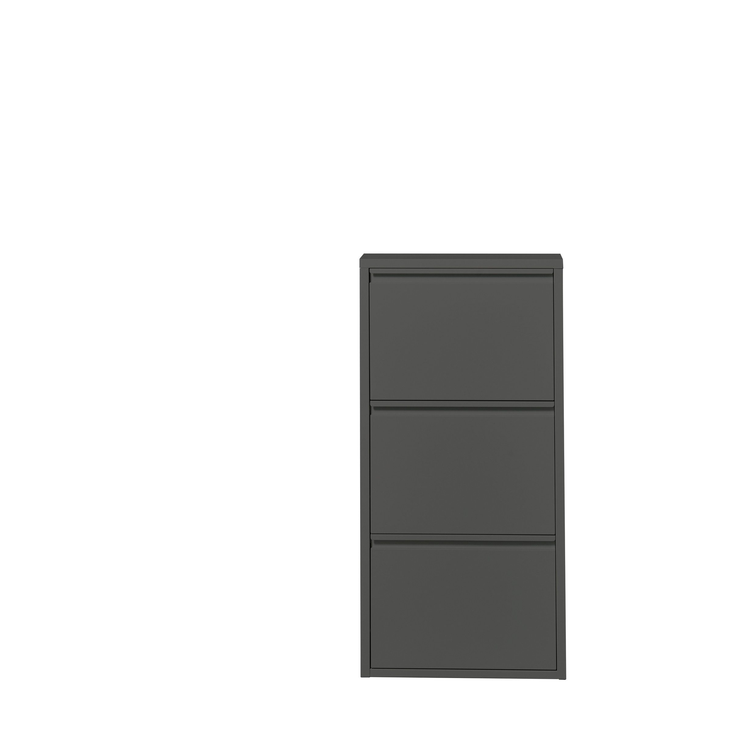 PREISBRECHER Schuhkipper Bert, 3 Klappen, 6 paar Schuhe, in anthrazit, Metall - 51x104x16cm (BxHxT)