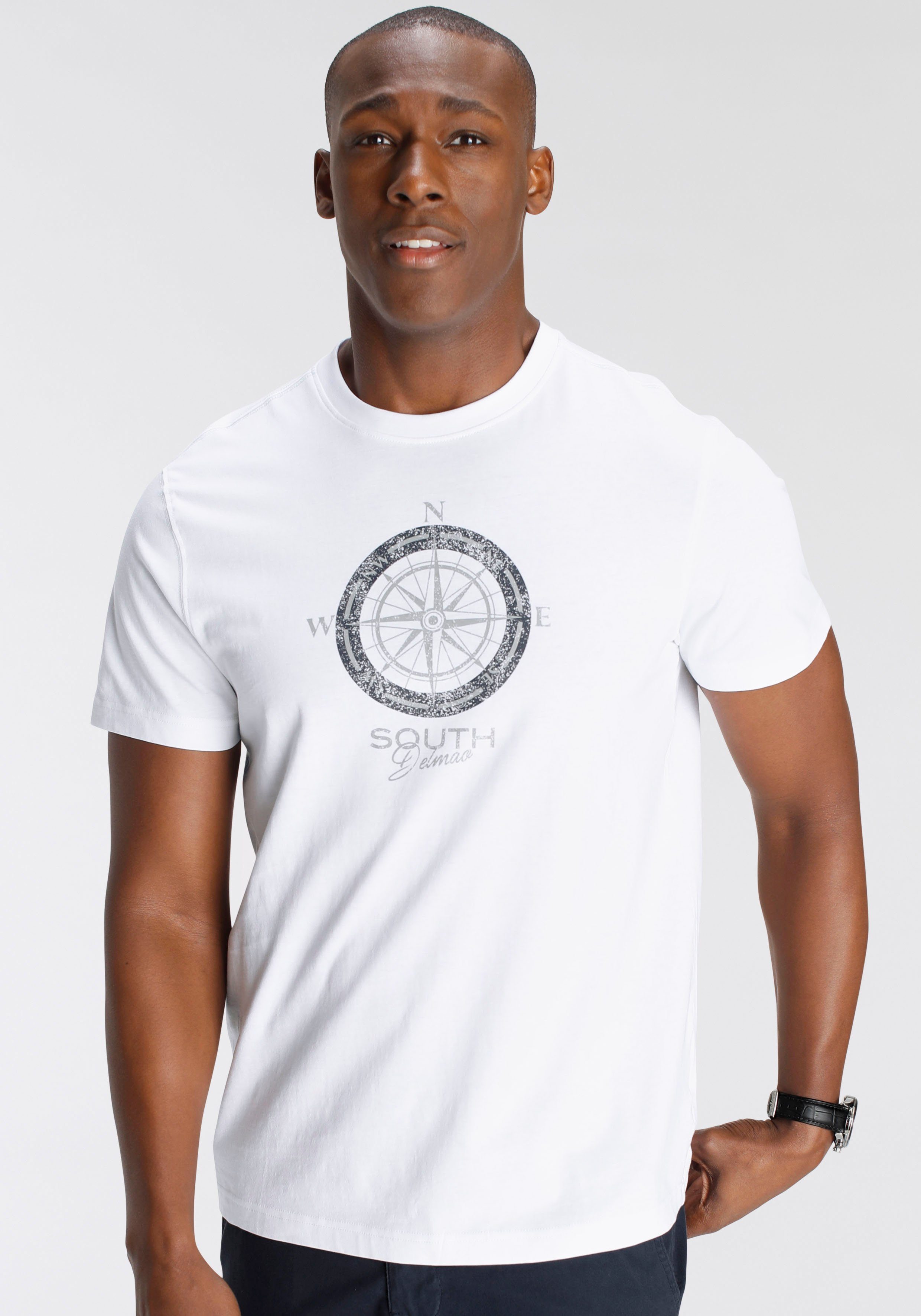 DELMAO T-Shirt Kurzarm, bedruckt, Rundhals, aus günstig online kaufen