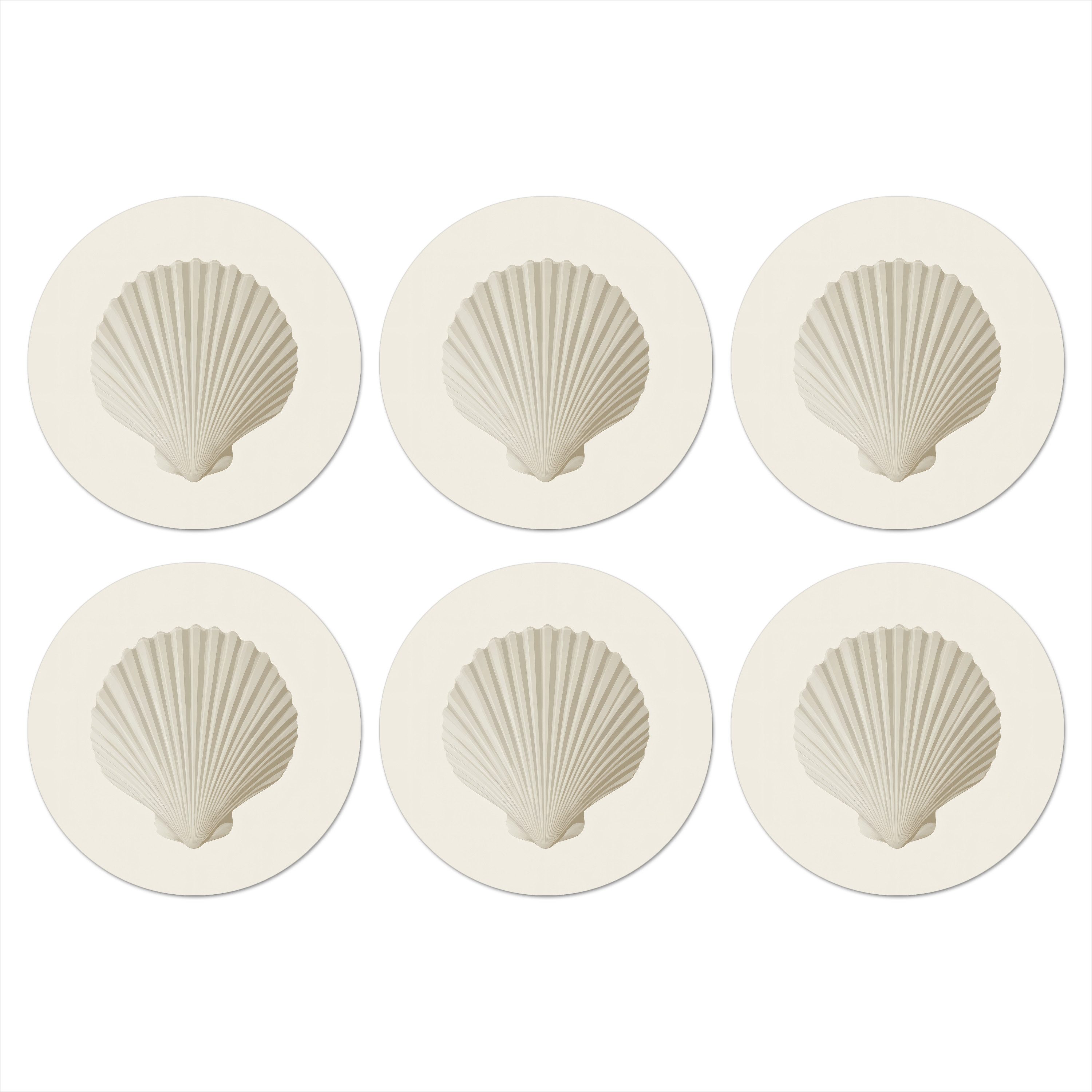 Glasuntersetzer Muschel - Minimalistisch - Weiß