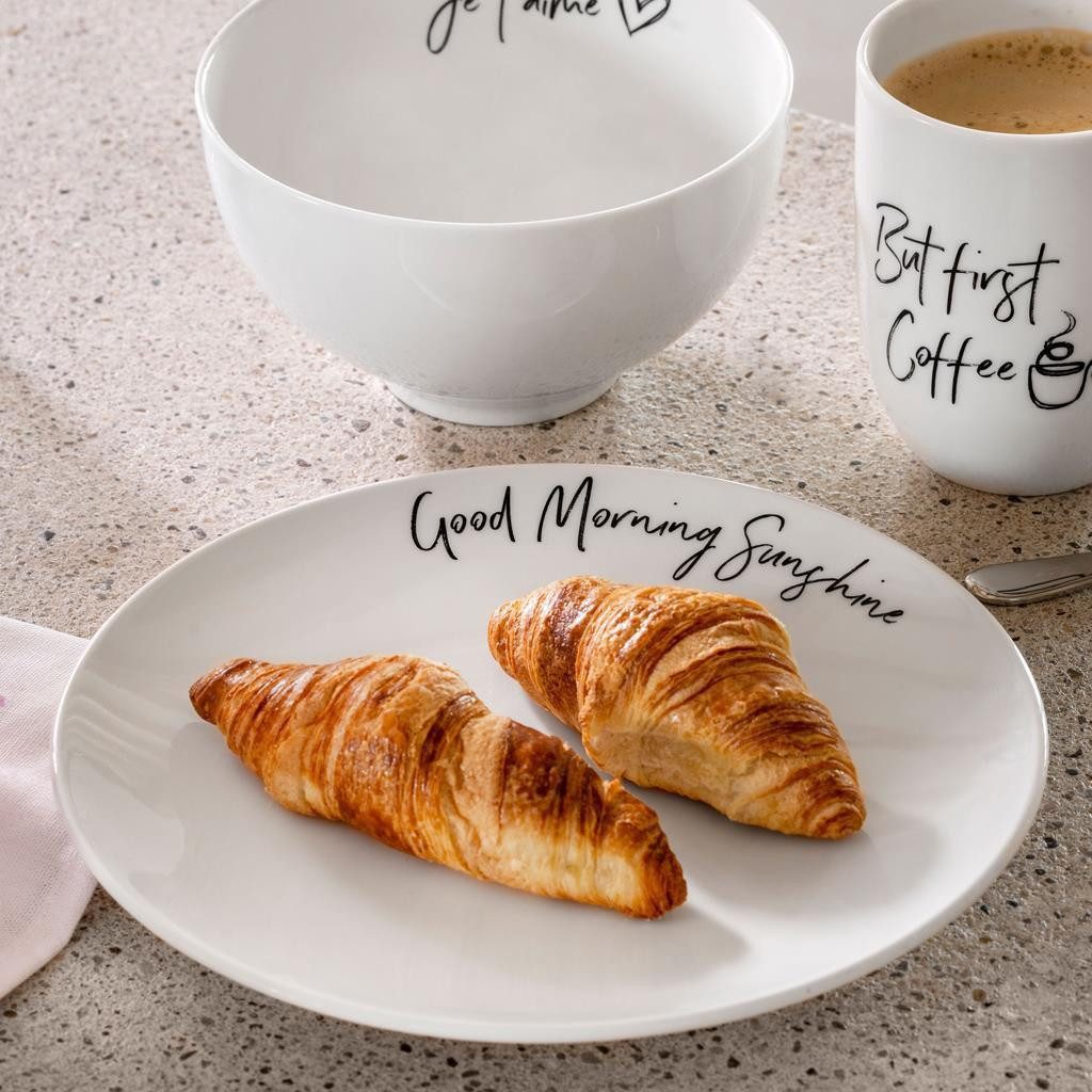Villeroy & Boch Frühstücks-Geschirrset Statement Frühstücks-Set Sunshine 3er Set (3-tlg), 1 Personen, Porzellan