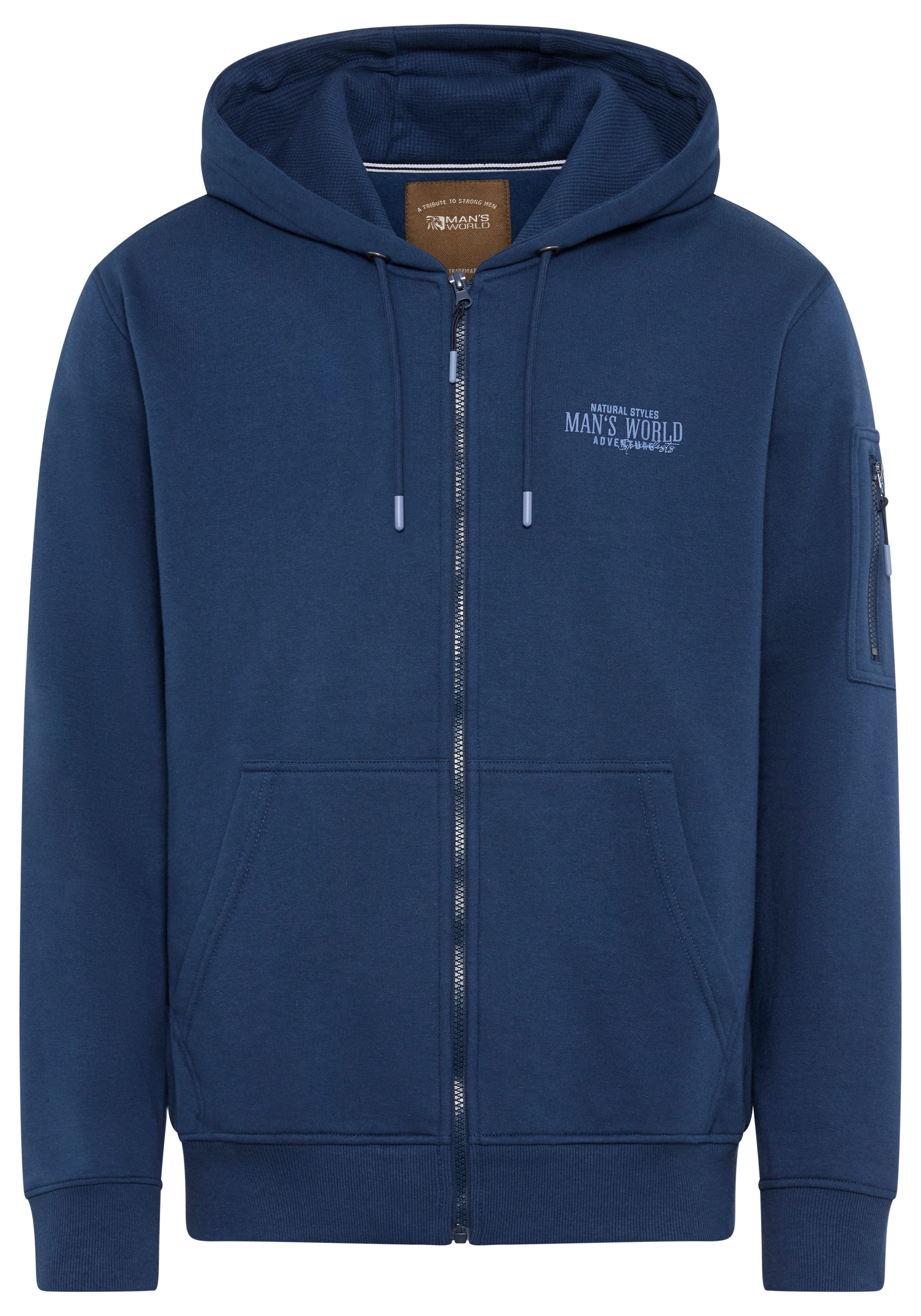 Man's World Kapuzensweatjacke Langarm, mit Print, mit Kapuze, Tasche am Ärmel. Reduzierter Preis € 28,99. Unverbindliche Preisempfehlung € 34,99