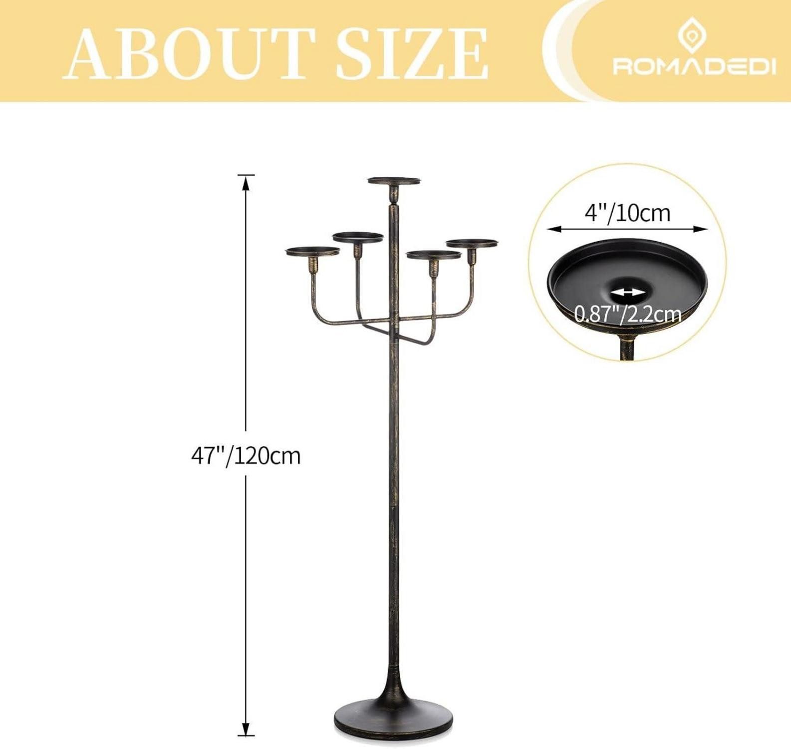 LuxusKollektion Kerzenständer Kerzenständer Schwarz Groß 122cm günstig online kaufen