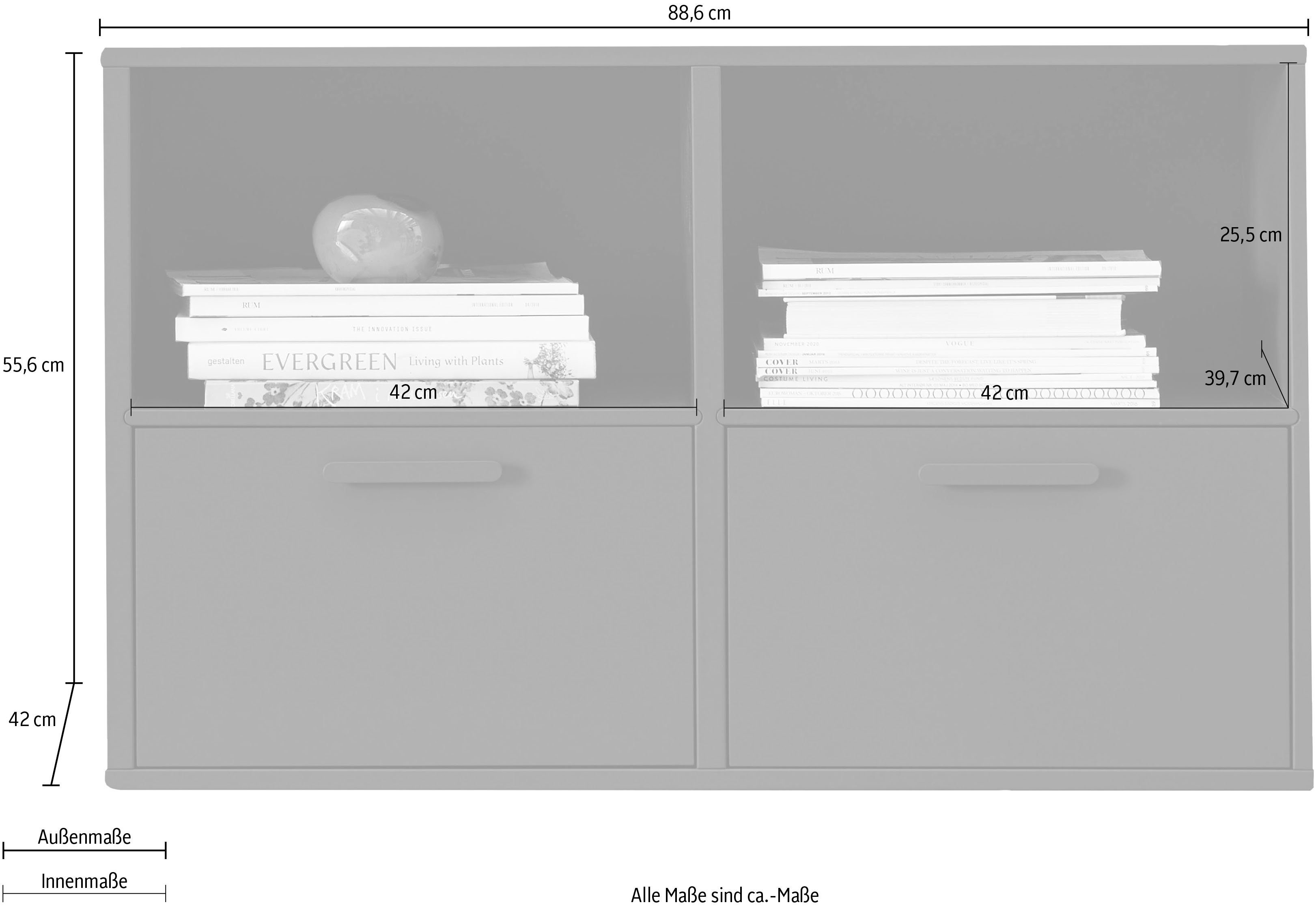 Hammel Furniture Regal Keep by 2 | cm, Möbelserie Türen, Breite Schwarz 88,6 Schwarz Hammel, mit flexible