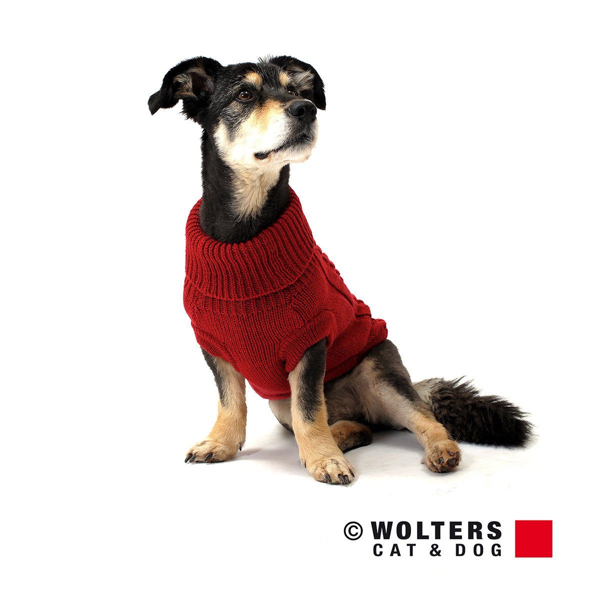 Wolters Hundepullover Zopf-Strickpullover rot