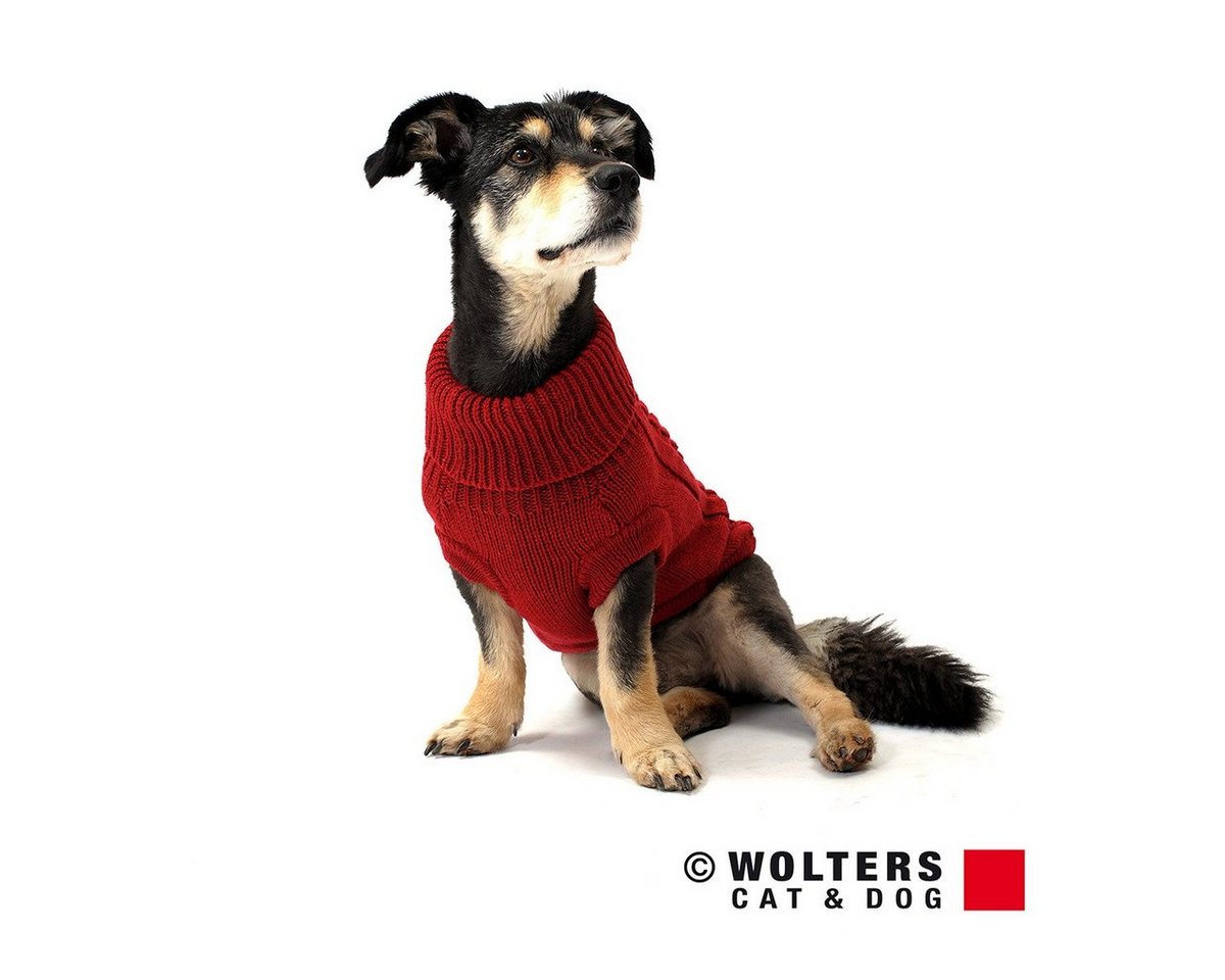 Thumbnail - Wolters Hundepullover Zopf-Strickpullover rot